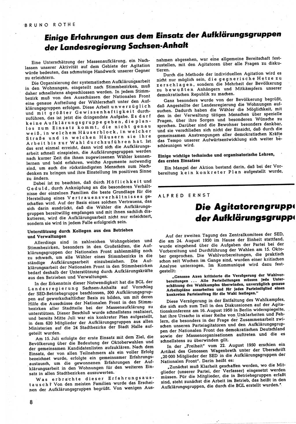 Neuer Weg (NW), Halbmonatsschrift für aktuelle Fragen der Arbeiterbewegung [Zentralkomitee (ZK) Sozialistische Einheitspartei Deutschlands (SED)], 5. Jahrgang [Deutsche Demokratische Republik (DDR)] 1950, Heft 18/8 (NW ZK SED DDR 1950, H. 18/8)