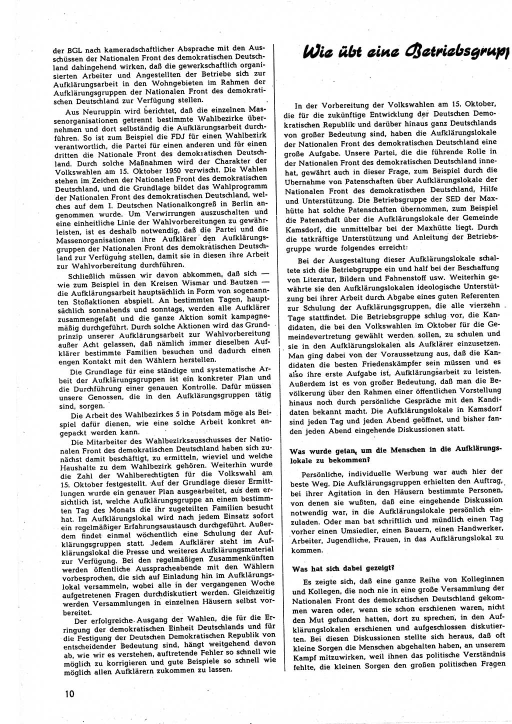 Neuer Weg (NW), Halbmonatsschrift für aktuelle Fragen der Arbeiterbewegung [Zentralkomitee (ZK) Sozialistische Einheitspartei Deutschlands (SED)], 5. Jahrgang [Deutsche Demokratische Republik (DDR)] 1950, Heft 18/10 (NW ZK SED DDR 1950, H. 18/10)