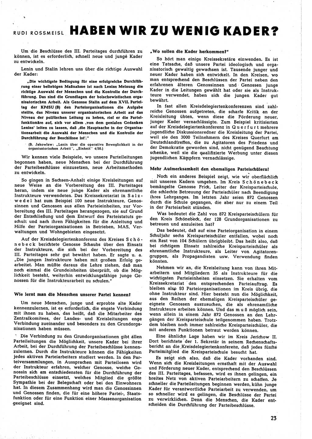 Neuer Weg (NW), Halbmonatsschrift für aktuelle Fragen der Arbeiterbewegung [Zentralkomitee (ZK) Sozialistische Einheitspartei Deutschlands (SED)], 5. Jahrgang [Deutsche Demokratische Republik (DDR)] 1950, Heft 18/23 (NW ZK SED DDR 1950, H. 18/23)