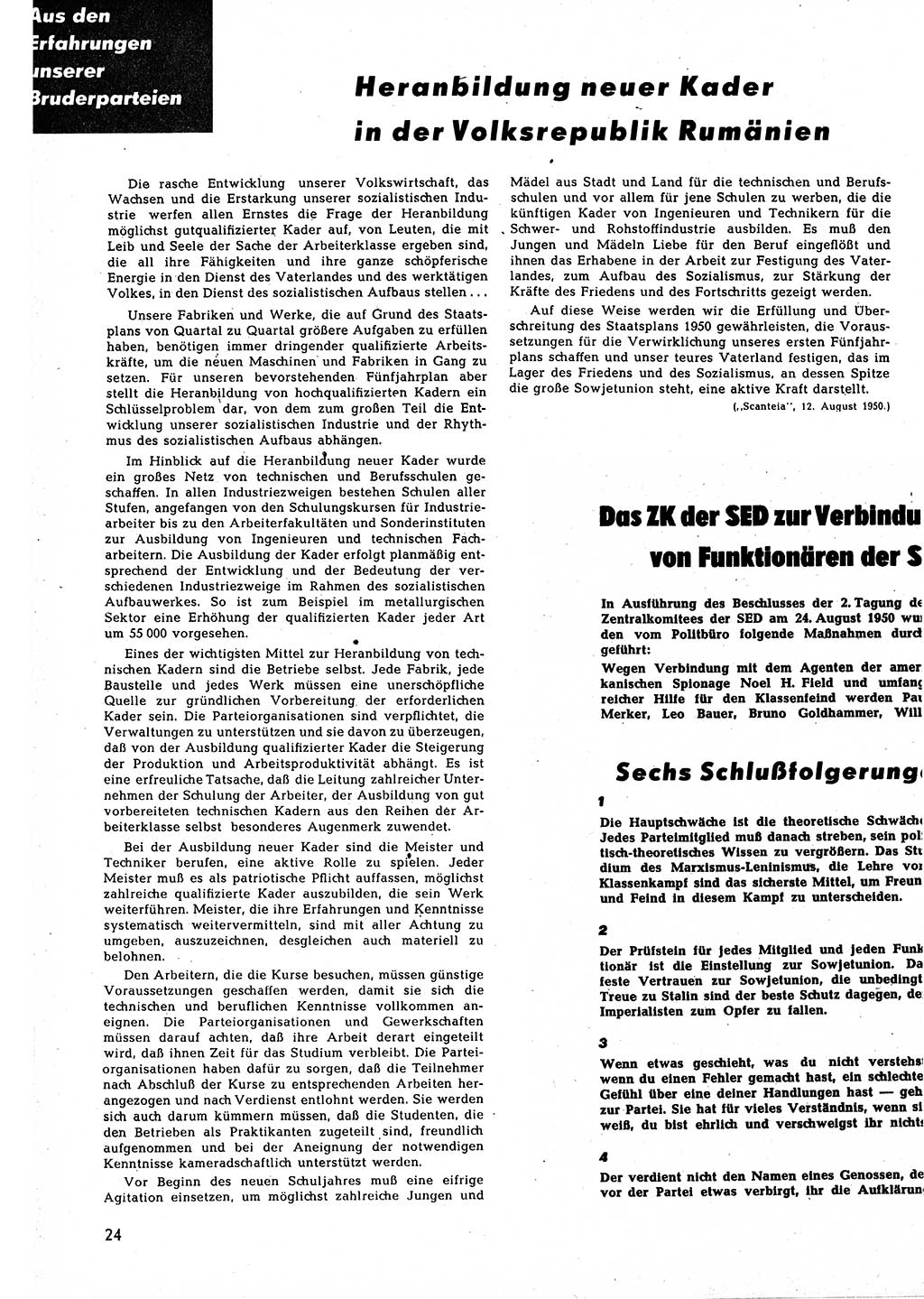 Neuer Weg (NW), Halbmonatsschrift für aktuelle Fragen der Arbeiterbewegung [Zentralkomitee (ZK) Sozialistische Einheitspartei Deutschlands (SED)], 5. Jahrgang [Deutsche Demokratische Republik (DDR)] 1950, Heft 18/24 (NW ZK SED DDR 1950, H. 18/24)