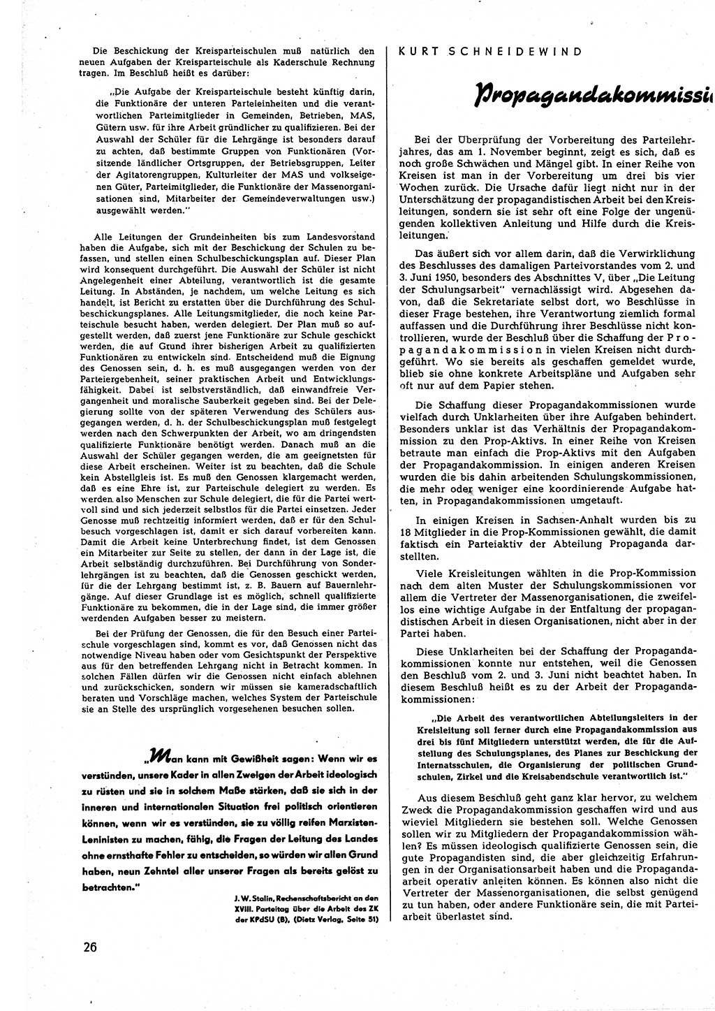 Neuer Weg (NW), Halbmonatsschrift für aktuelle Fragen der Arbeiterbewegung [Zentralkomitee (ZK) Sozialistische Einheitspartei Deutschlands (SED)], 5. Jahrgang [Deutsche Demokratische Republik (DDR)] 1950, Heft 18/26 (NW ZK SED DDR 1950, H. 18/26)