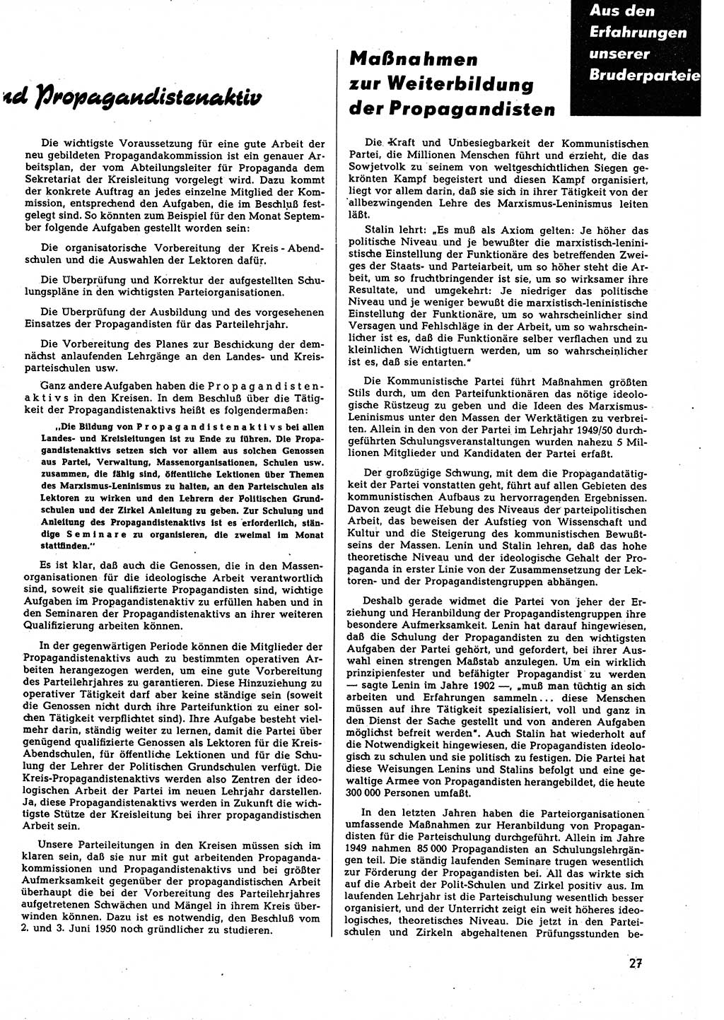 Neuer Weg (NW), Halbmonatsschrift für aktuelle Fragen der Arbeiterbewegung [Zentralkomitee (ZK) Sozialistische Einheitspartei Deutschlands (SED)], 5. Jahrgang [Deutsche Demokratische Republik (DDR)] 1950, Heft 18/27 (NW ZK SED DDR 1950, H. 18/27)