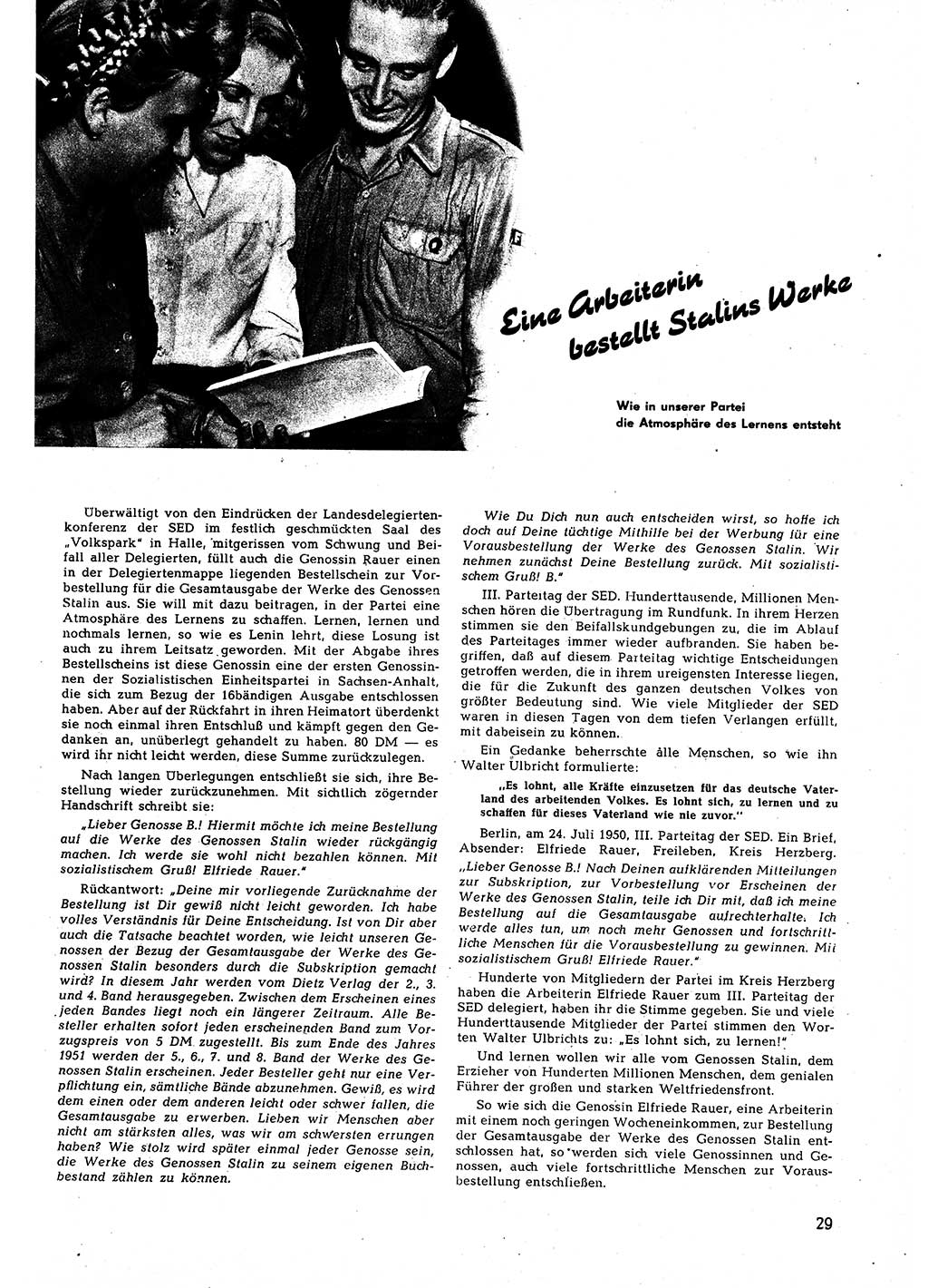 Neuer Weg (NW), Halbmonatsschrift für aktuelle Fragen der Arbeiterbewegung [Zentralkomitee (ZK) Sozialistische Einheitspartei Deutschlands (SED)], 5. Jahrgang [Deutsche Demokratische Republik (DDR)] 1950, Heft 18/29 (NW ZK SED DDR 1950, H. 18/29)