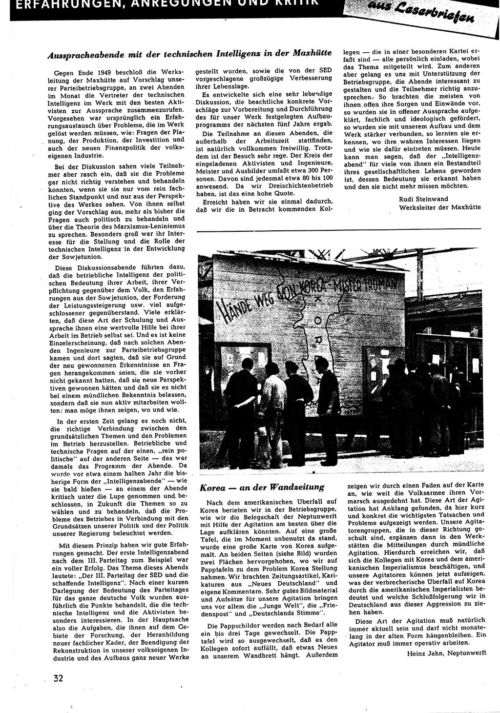Neuer Weg (NW), Halbmonatsschrift für aktuelle Fragen der Arbeiterbewegung [Zentralkomitee (ZK) Sozialistische Einheitspartei Deutschlands (SED)], 5. Jahrgang [Deutsche Demokratische Republik (DDR)] 1950, Heft 18/32 (NW ZK SED DDR 1950, H. 18/32)