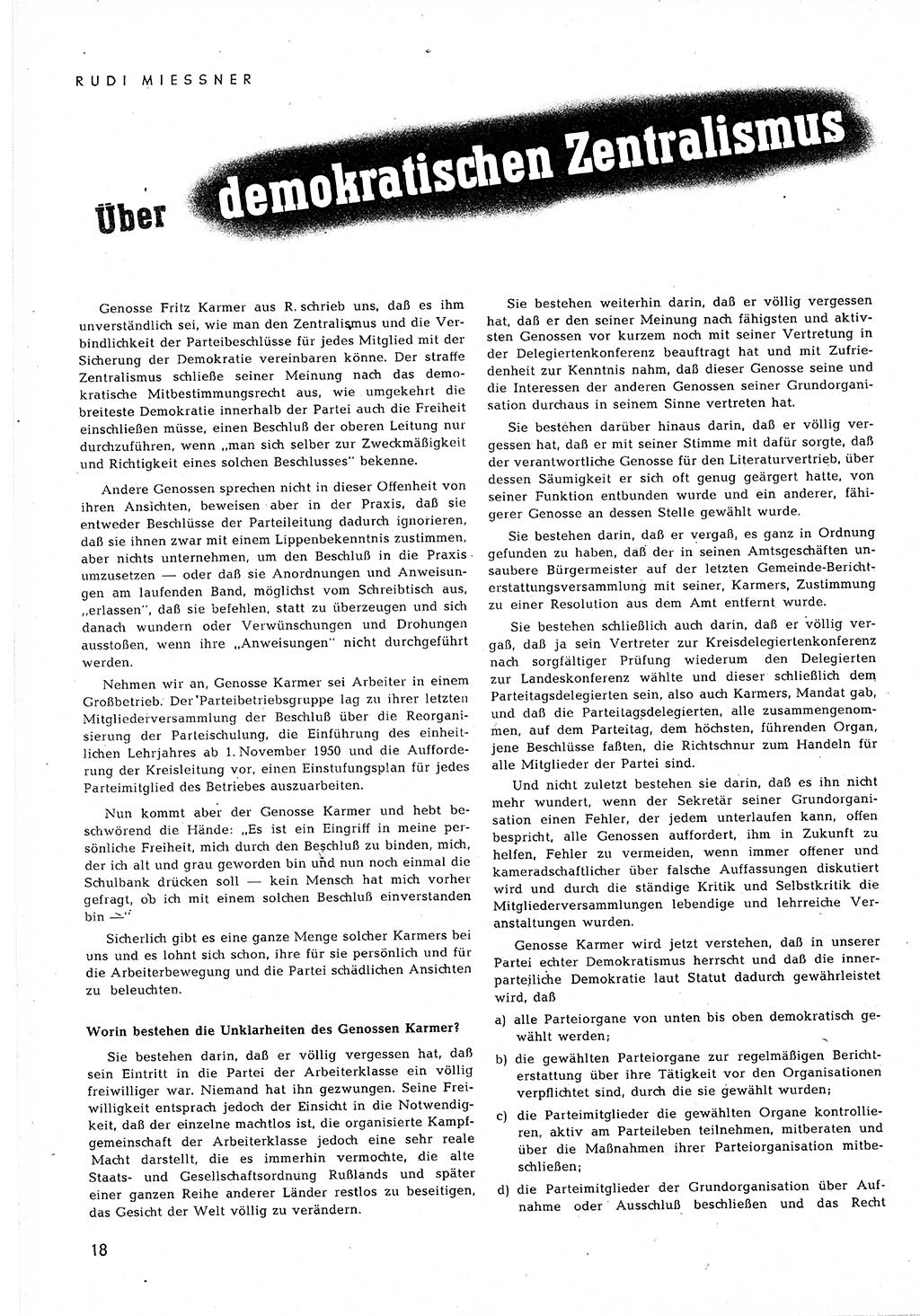 Neuer Weg (NW), Halbmonatsschrift für aktuelle Fragen der Arbeiterbewegung [Zentralkomitee (ZK) Sozialistische Einheitspartei Deutschlands (SED)], 5. Jahrgang [Deutsche Demokratische Republik (DDR)] 1950, Heft 19/18 (NW ZK SED DDR 1950, H. 19/18)