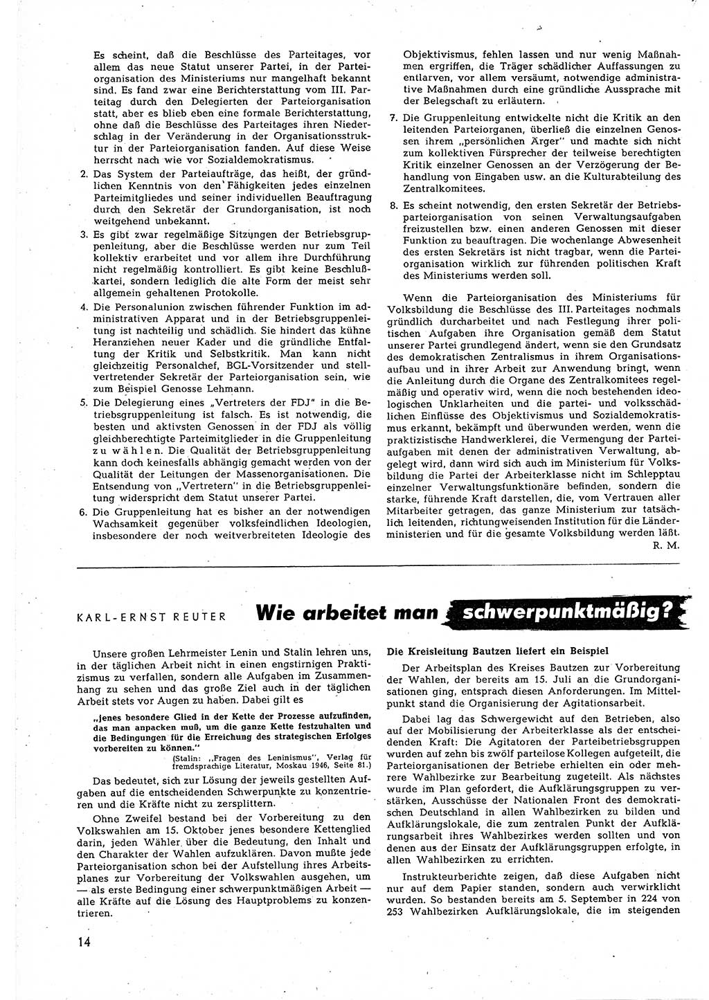 Neuer Weg (NW), Halbmonatsschrift für aktuelle Fragen der Arbeiterbewegung [Zentralkomitee (ZK) Sozialistische Einheitspartei Deutschlands (SED)], 5. Jahrgang [Deutsche Demokratische Republik (DDR)] 1950, Heft 20/14 (NW ZK SED DDR 1950, H. 20/14)