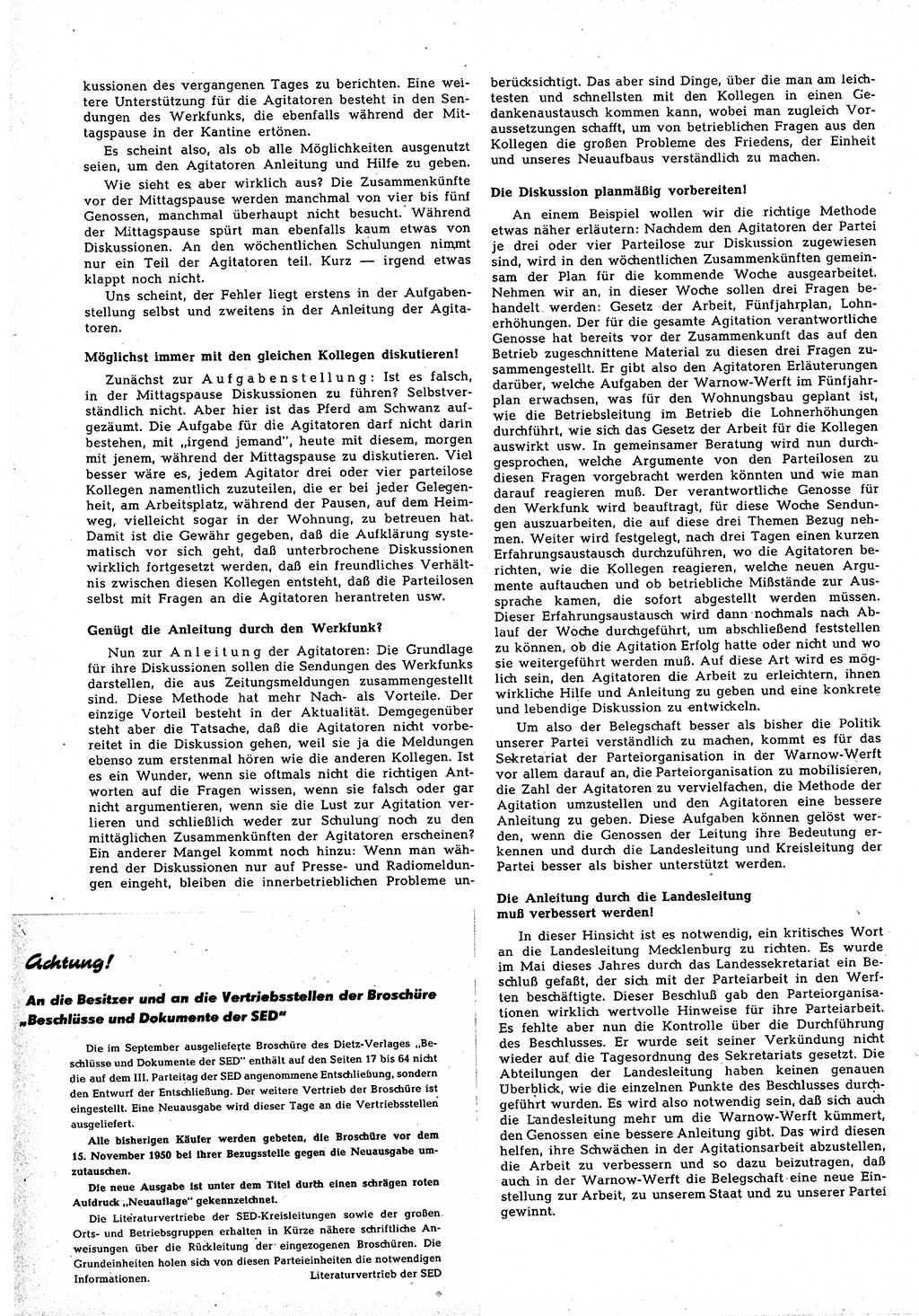 Neuer Weg (NW), Halbmonatsschrift für aktuelle Fragen der Arbeiterbewegung [Zentralkomitee (ZK) Sozialistische Einheitspartei Deutschlands (SED)], 5. Jahrgang [Deutsche Demokratische Republik (DDR)] 1950, Heft 20/28 (NW ZK SED DDR 1950, H. 20/28)