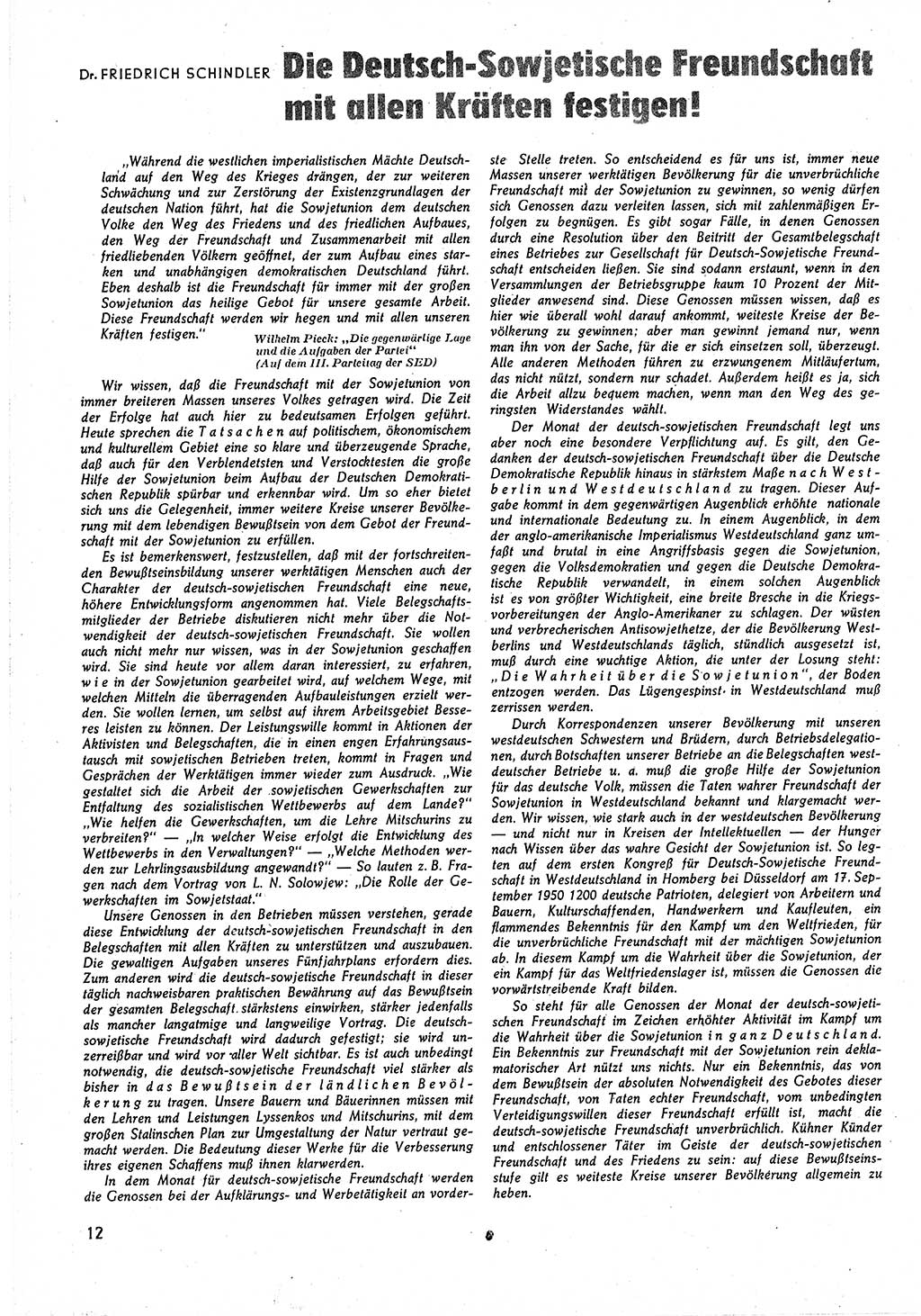 Neuer Weg (NW), Halbmonatsschrift für aktuelle Fragen der Arbeiterbewegung [Zentralkomitee (ZK) Sozialistische Einheitspartei Deutschlands (SED)], 5. Jahrgang [Deutsche Demokratische Republik (DDR)] 1950, Heft 21/12 (NW ZK SED DDR 1950, H. 21/12)