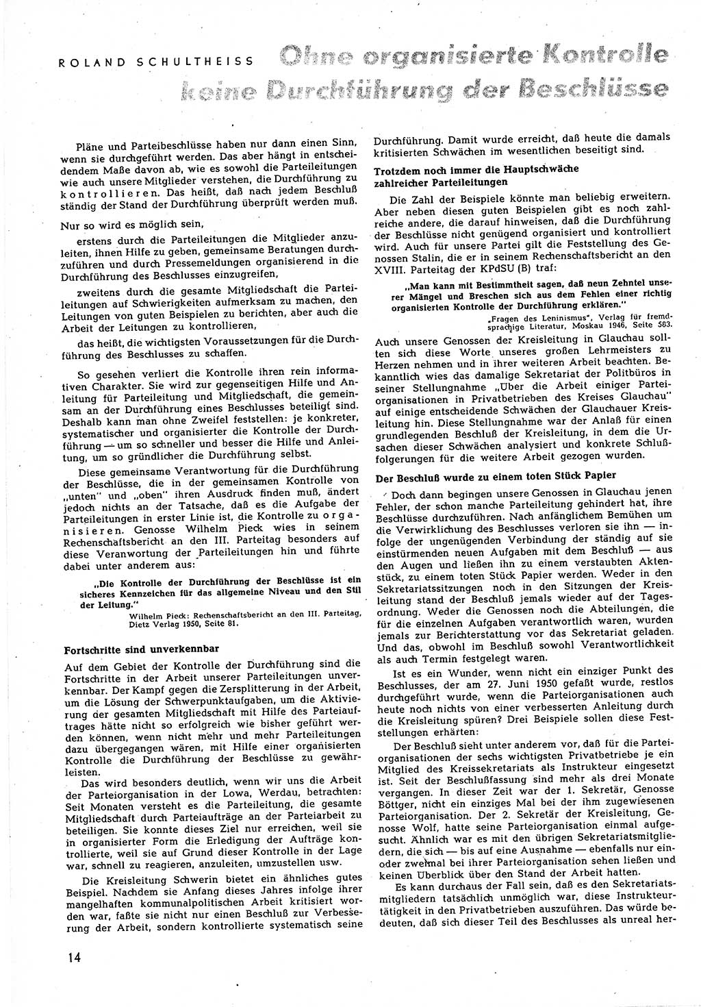 Neuer Weg (NW), Halbmonatsschrift für aktuelle Fragen der Arbeiterbewegung [Zentralkomitee (ZK) Sozialistische Einheitspartei Deutschlands (SED)], 5. Jahrgang [Deutsche Demokratische Republik (DDR)] 1950, Heft 21/14 (NW ZK SED DDR 1950, H. 21/14)