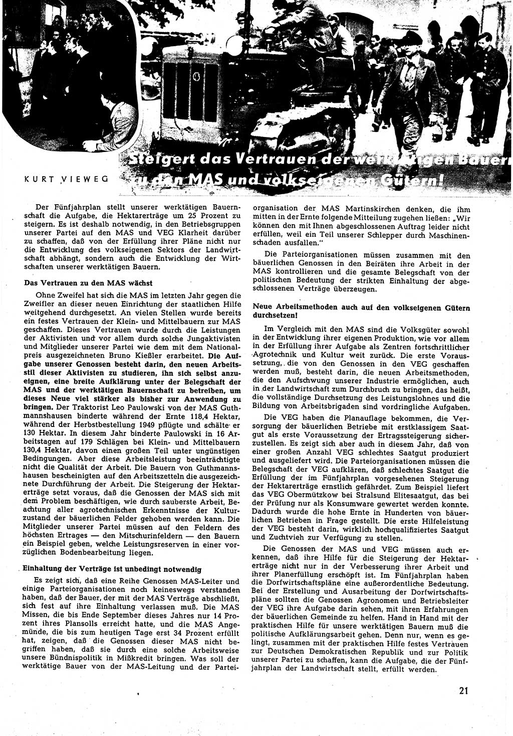 Neuer Weg (NW), Halbmonatsschrift für aktuelle Fragen der Arbeiterbewegung [Zentralkomitee (ZK) Sozialistische Einheitspartei Deutschlands (SED)], 5. Jahrgang [Deutsche Demokratische Republik (DDR)] 1950, Heft 21/21 (NW ZK SED DDR 1950, H. 21/21)