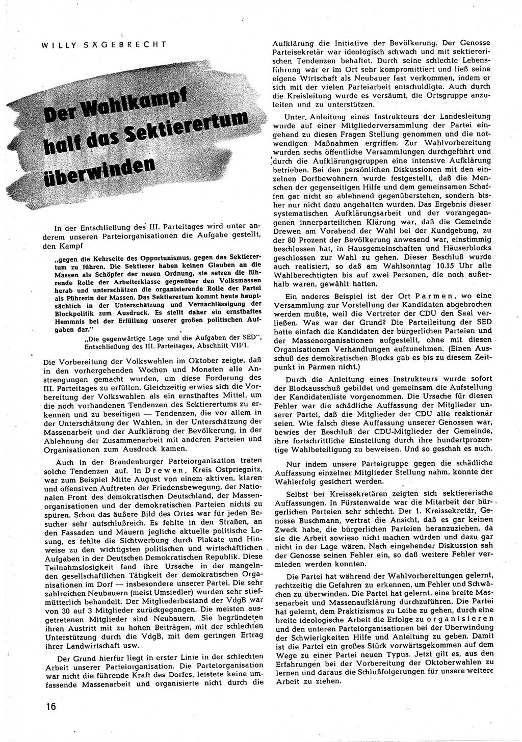 Neuer Weg (NW), Halbmonatsschrift für aktuelle Fragen der Arbeiterbewegung [Zentralkomitee (ZK) Sozialistische Einheitspartei Deutschlands (SED)], 5. Jahrgang [Deutsche Demokratische Republik (DDR)] 1950, Heft 22/16 (NW ZK SED DDR 1950, H. 22/16)