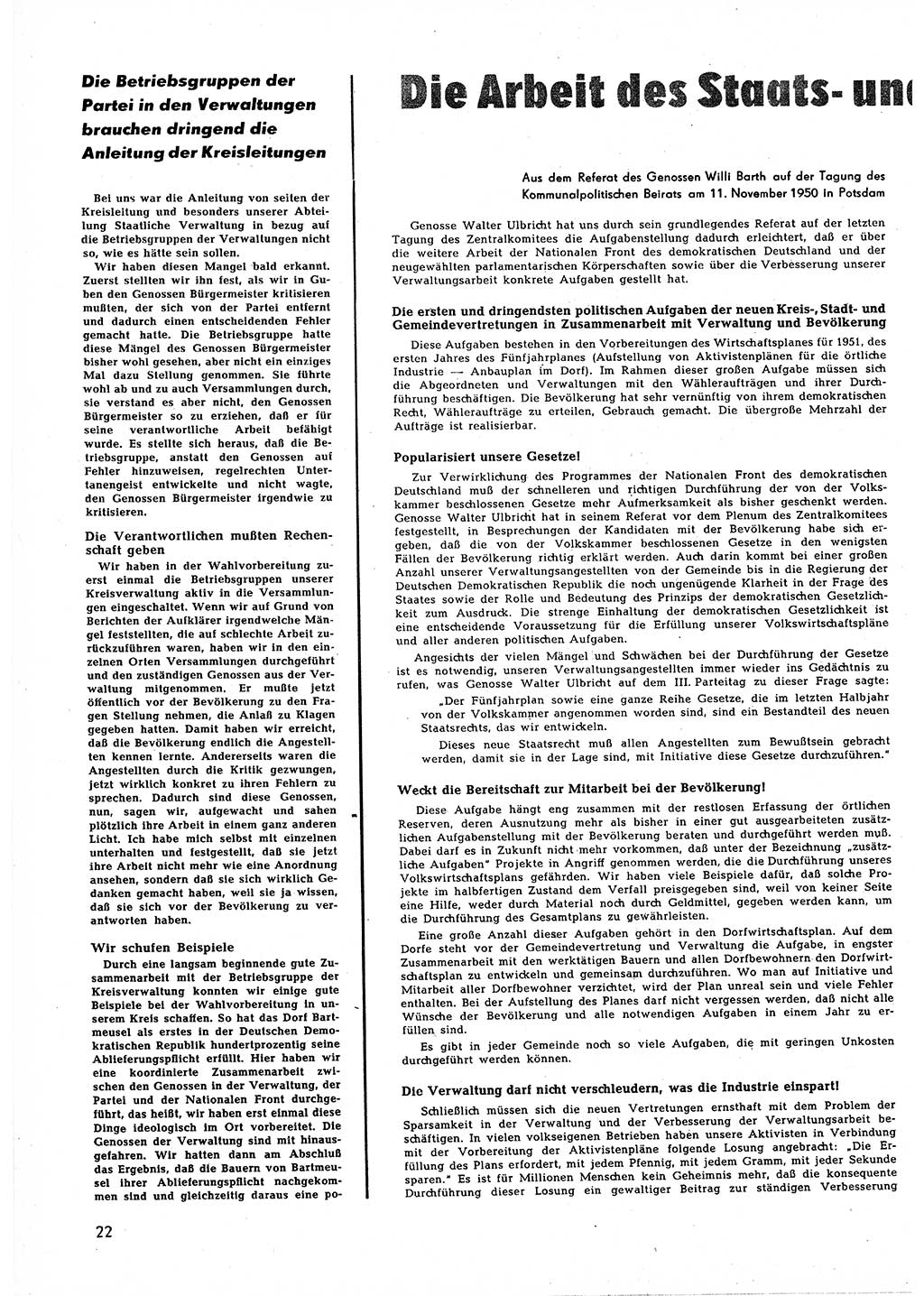 Neuer Weg (NW), Halbmonatsschrift für aktuelle Fragen der Arbeiterbewegung [Zentralkomitee (ZK) Sozialistische Einheitspartei Deutschlands (SED)], 5. Jahrgang [Deutsche Demokratische Republik (DDR)] 1950, Heft 23/22 (NW ZK SED DDR 1950, H. 23/22)