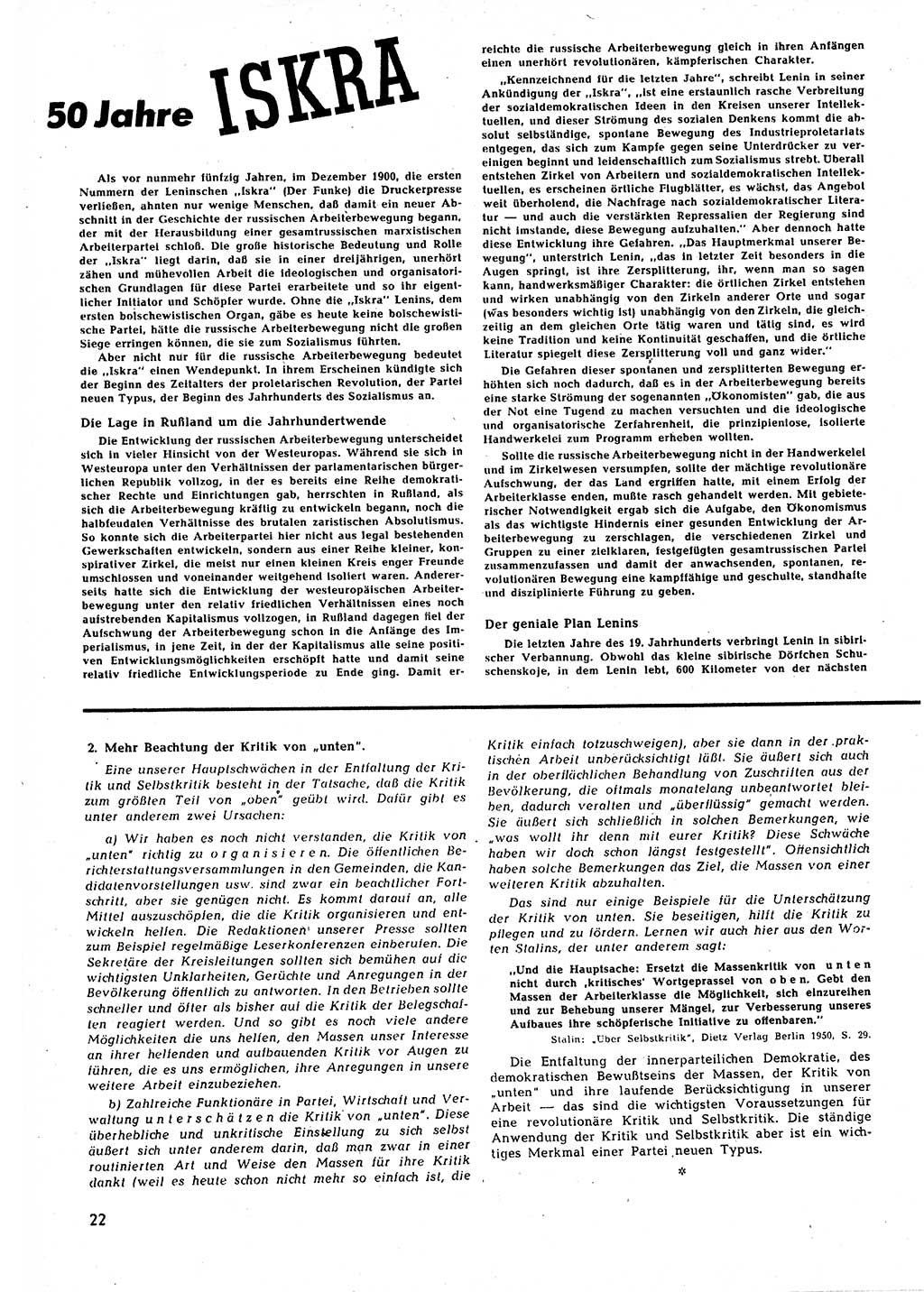 Neuer Weg (NW), Halbmonatsschrift für aktuelle Fragen der Arbeiterbewegung [Zentralkomitee (ZK) Sozialistische Einheitspartei Deutschlands (SED)], 5. Jahrgang [Deutsche Demokratische Republik (DDR)] 1950, Heft 24/22 (NW ZK SED DDR 1950, H. 24/22)