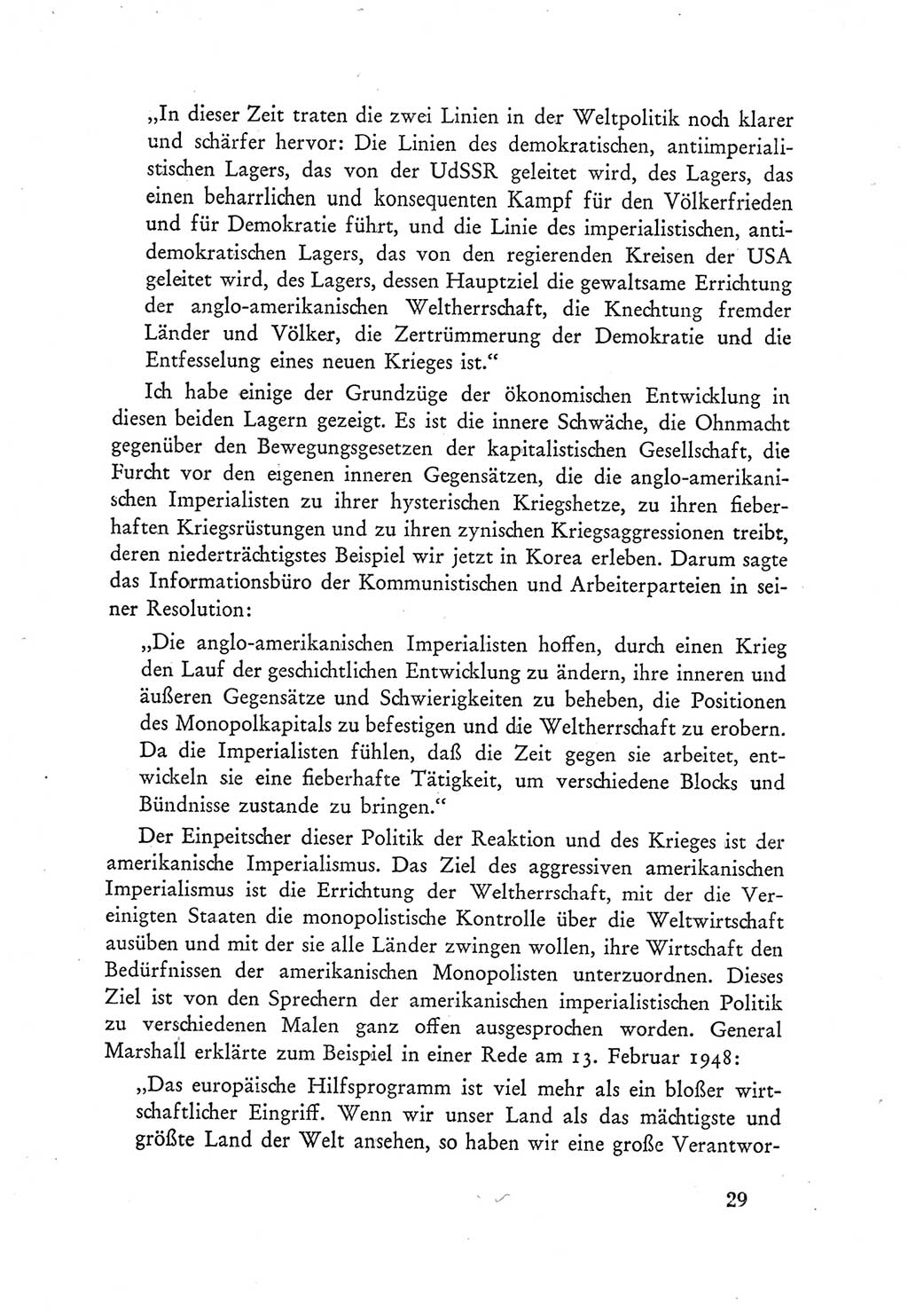 Protokoll der Verhandlungen des Ⅲ. Parteitages der Sozialistischen Einheitspartei Deutschlands (SED) [Deutsche Demokratische Republik (DDR)] 1950, Band 1, Seite 29 (Prot. Verh. Ⅲ. PT SED DDR 1950, Bd. 1, S. 29)