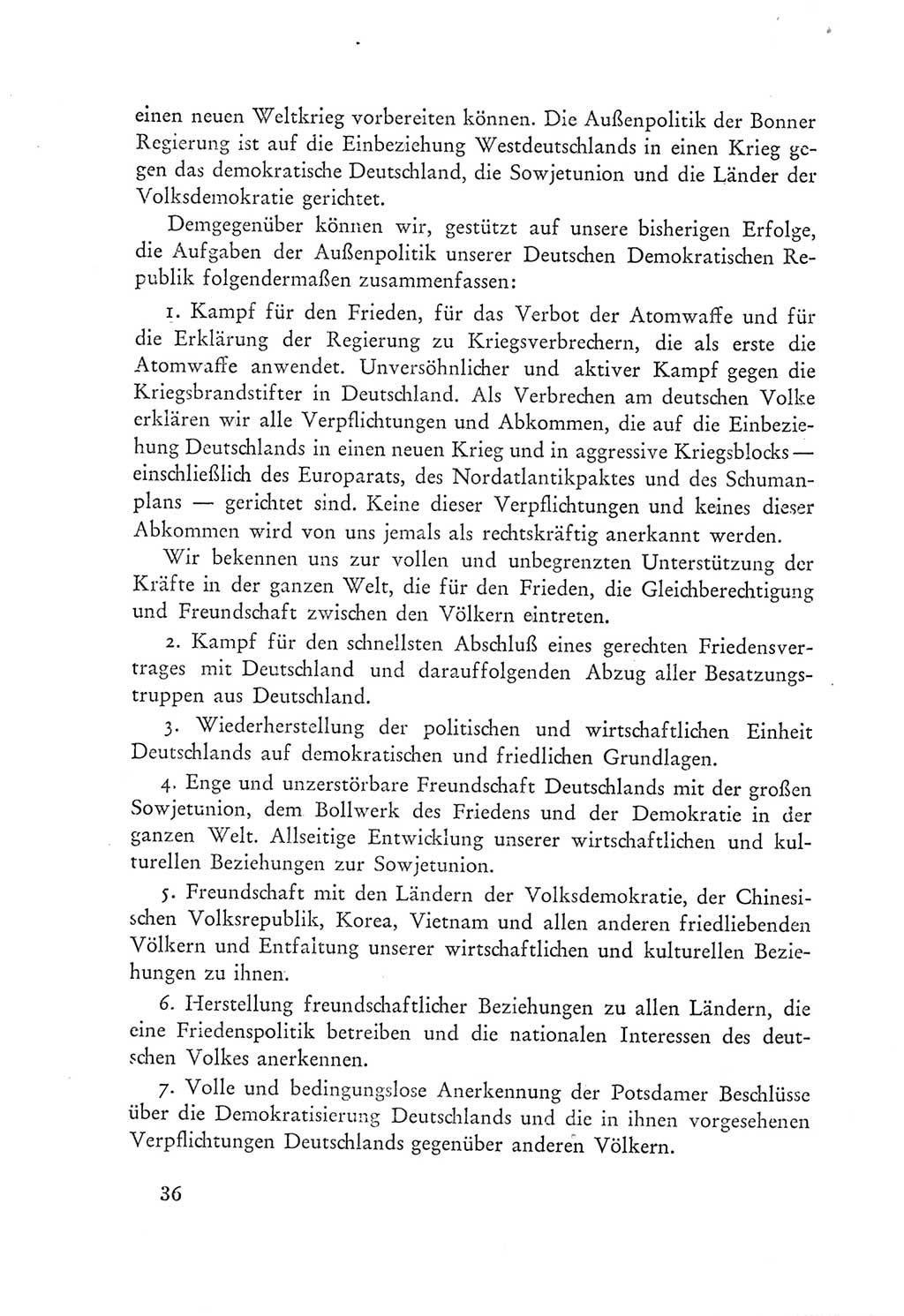 Protokoll der Verhandlungen des Ⅲ. Parteitages der Sozialistischen Einheitspartei Deutschlands (SED) [Deutsche Demokratische Republik (DDR)] 1950, Band 1, Seite 36 (Prot. Verh. Ⅲ. PT SED DDR 1950, Bd. 1, S. 36)