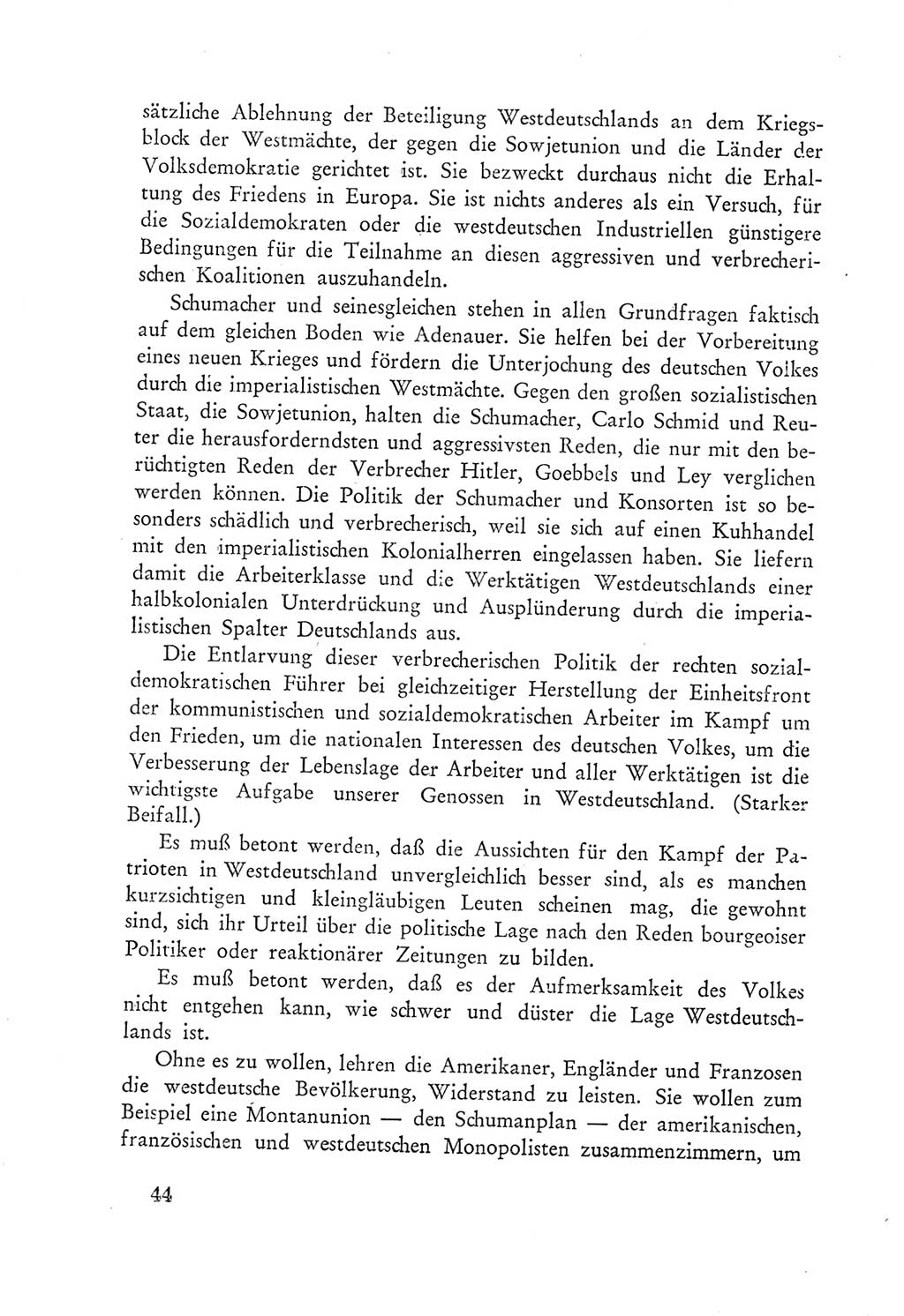 Protokoll der Verhandlungen des Ⅲ. Parteitages der Sozialistischen Einheitspartei Deutschlands (SED) [Deutsche Demokratische Republik (DDR)] 1950, Band 1, Seite 44 (Prot. Verh. Ⅲ. PT SED DDR 1950, Bd. 1, S. 44)