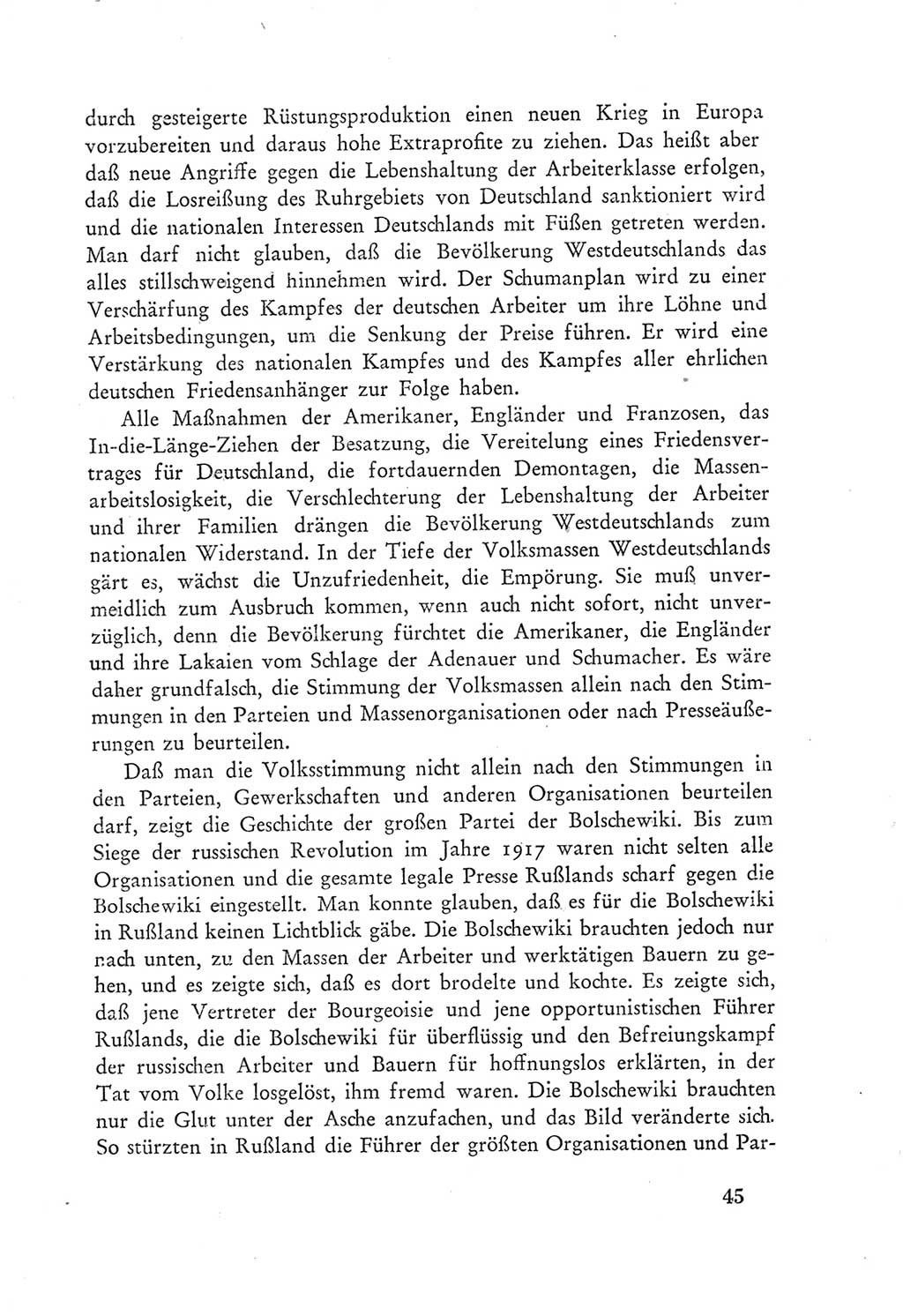Protokoll der Verhandlungen des Ⅲ. Parteitages der Sozialistischen Einheitspartei Deutschlands (SED) [Deutsche Demokratische Republik (DDR)] 1950, Band 1, Seite 45 (Prot. Verh. Ⅲ. PT SED DDR 1950, Bd. 1, S. 45)