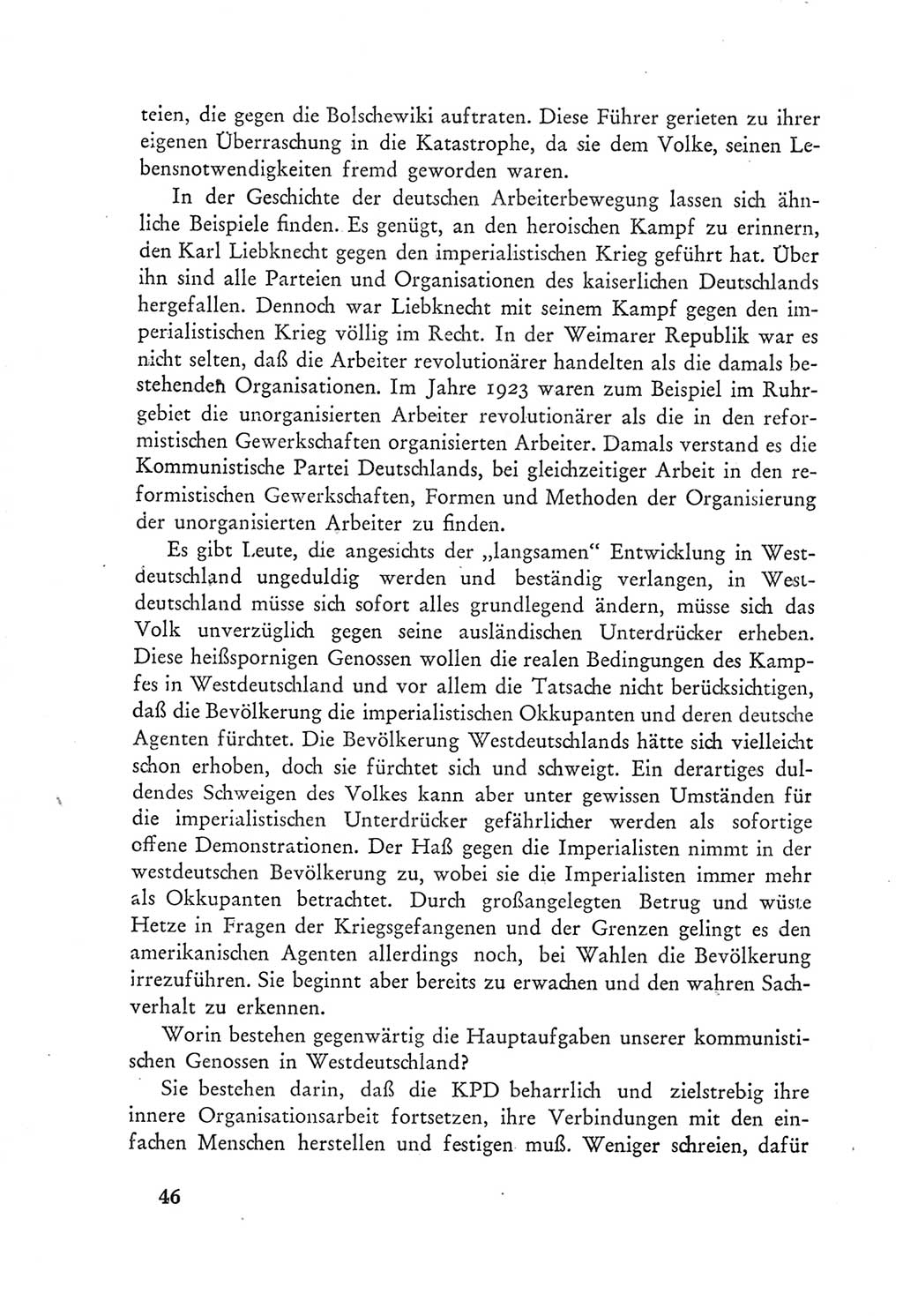 Protokoll der Verhandlungen des Ⅲ. Parteitages der Sozialistischen Einheitspartei Deutschlands (SED) [Deutsche Demokratische Republik (DDR)] 1950, Band 1, Seite 46 (Prot. Verh. Ⅲ. PT SED DDR 1950, Bd. 1, S. 46)