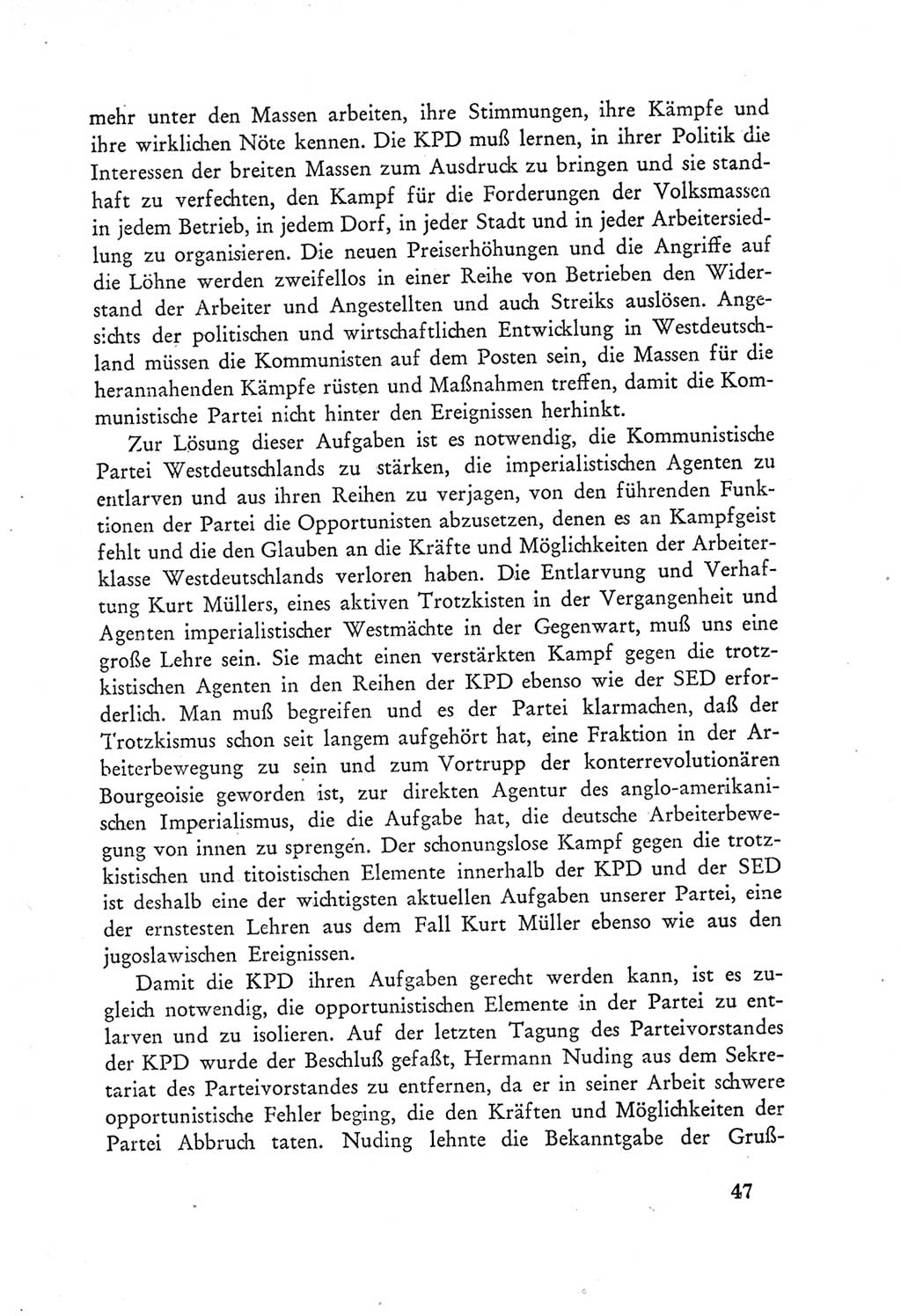 Protokoll der Verhandlungen des Ⅲ. Parteitages der Sozialistischen Einheitspartei Deutschlands (SED) [Deutsche Demokratische Republik (DDR)] 1950, Band 1, Seite 47 (Prot. Verh. Ⅲ. PT SED DDR 1950, Bd. 1, S. 47)