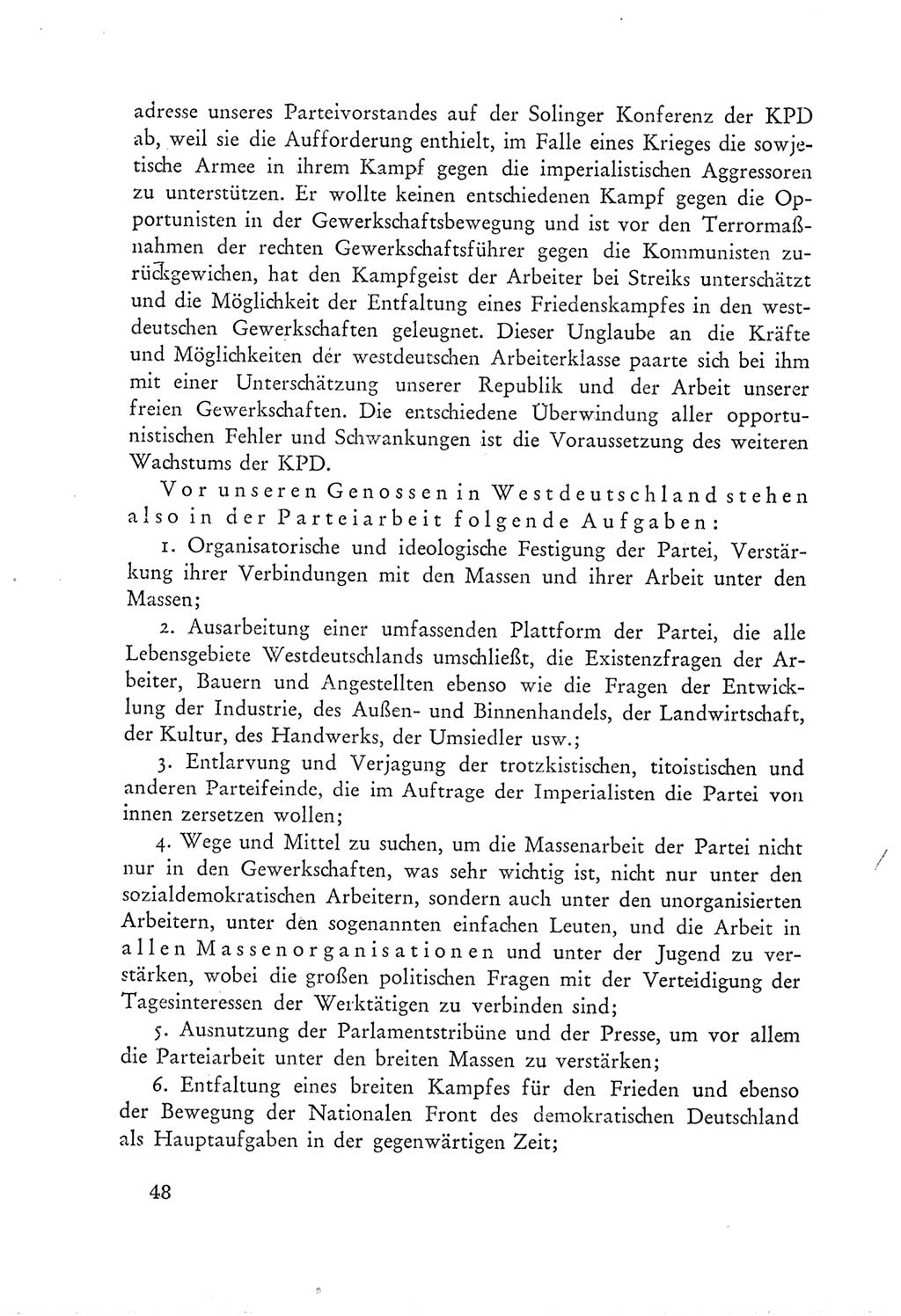 Protokoll der Verhandlungen des Ⅲ. Parteitages der Sozialistischen Einheitspartei Deutschlands (SED) [Deutsche Demokratische Republik (DDR)] 1950, Band 1, Seite 48 (Prot. Verh. Ⅲ. PT SED DDR 1950, Bd. 1, S. 48)