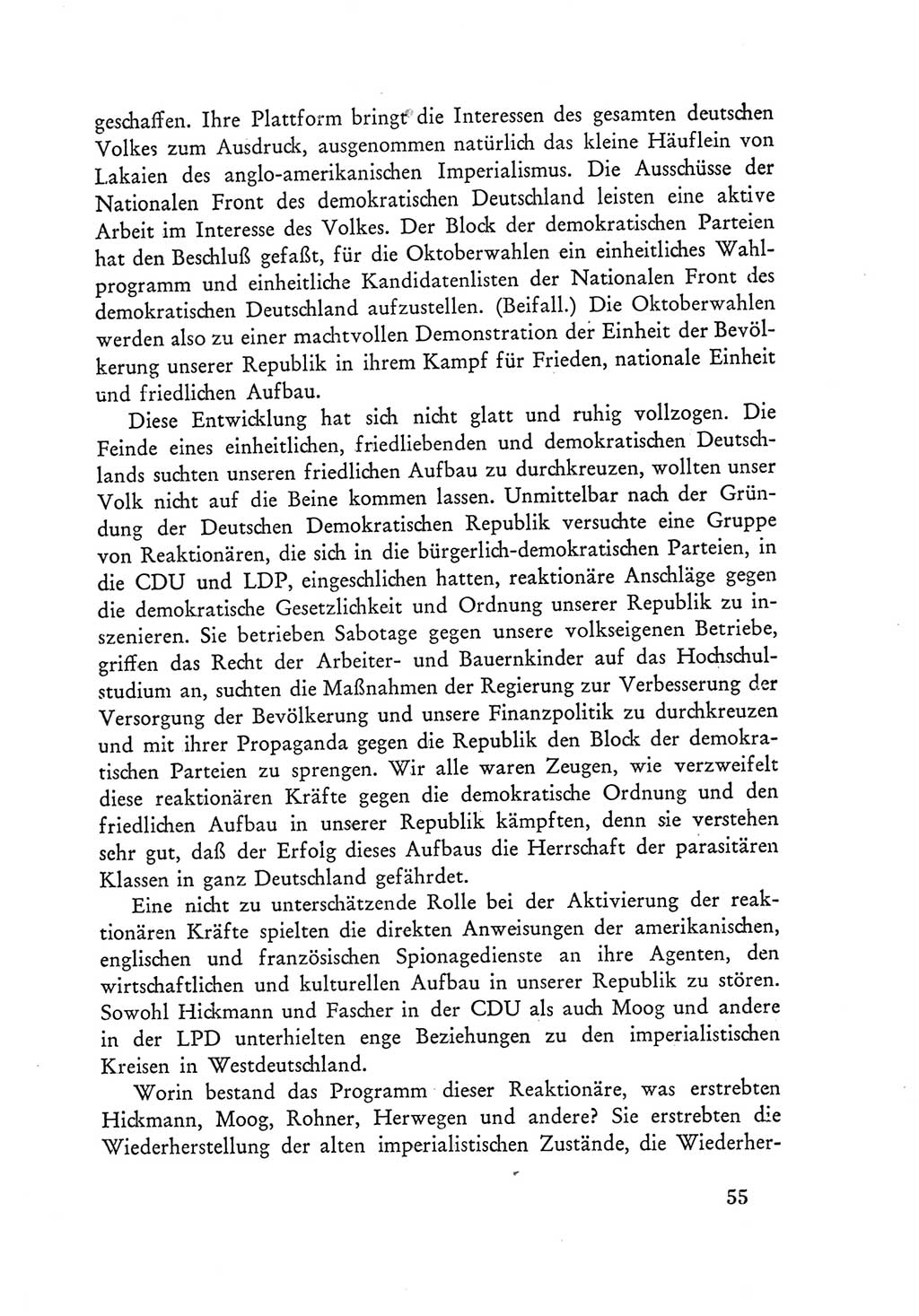 Protokoll der Verhandlungen des Ⅲ. Parteitages der Sozialistischen Einheitspartei Deutschlands (SED) [Deutsche Demokratische Republik (DDR)] 1950, Band 1, Seite 55 (Prot. Verh. Ⅲ. PT SED DDR 1950, Bd. 1, S. 55)