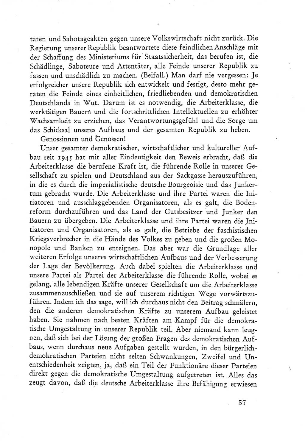 Protokoll der Verhandlungen des Ⅲ. Parteitages der Sozialistischen Einheitspartei Deutschlands (SED) [Deutsche Demokratische Republik (DDR)] 1950, Band 1, Seite 57 (Prot. Verh. Ⅲ. PT SED DDR 1950, Bd. 1, S. 57)