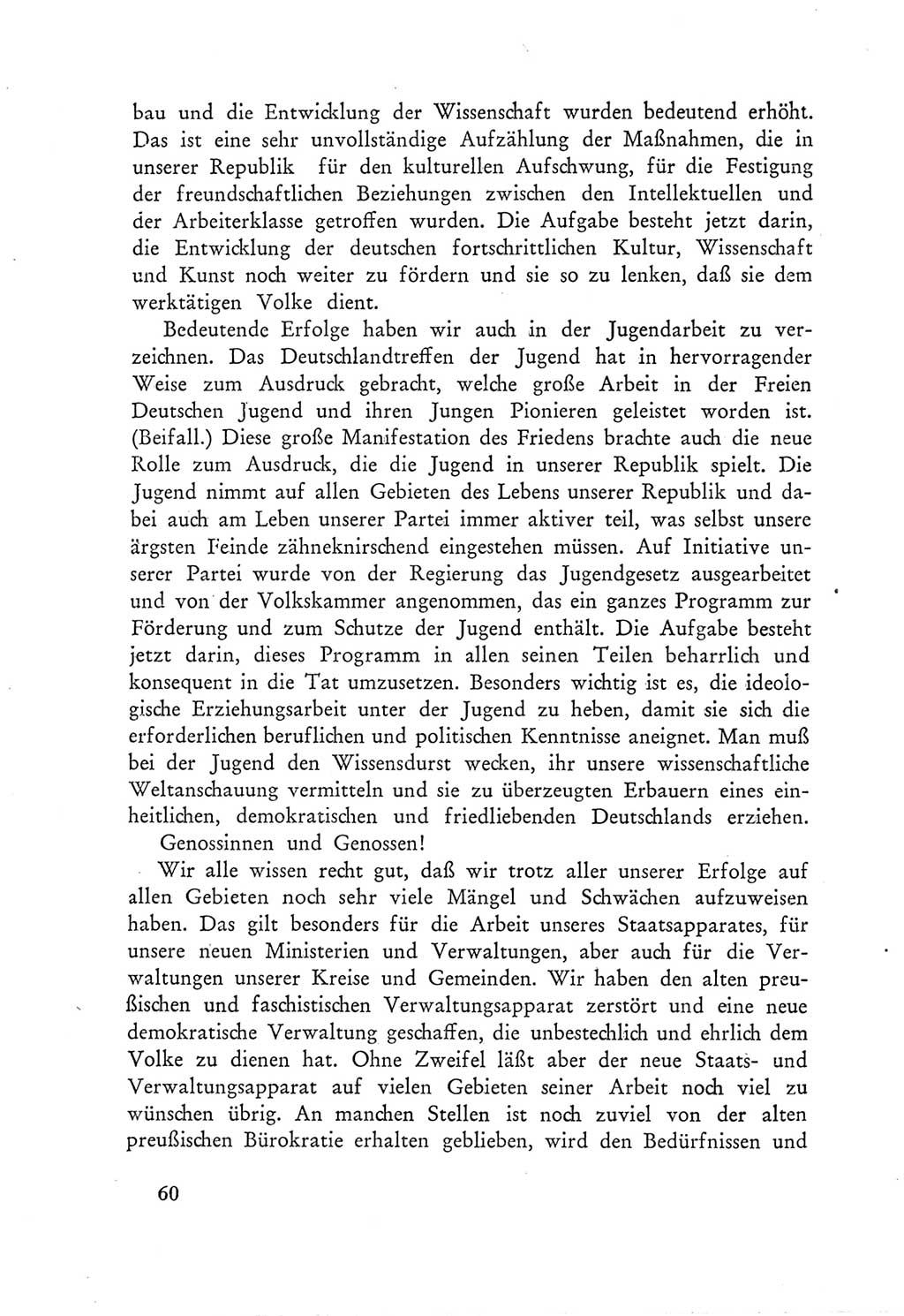 Protokoll der Verhandlungen des Ⅲ. Parteitages der Sozialistischen Einheitspartei Deutschlands (SED) [Deutsche Demokratische Republik (DDR)] 1950, Band 1, Seite 60 (Prot. Verh. Ⅲ. PT SED DDR 1950, Bd. 1, S. 60)