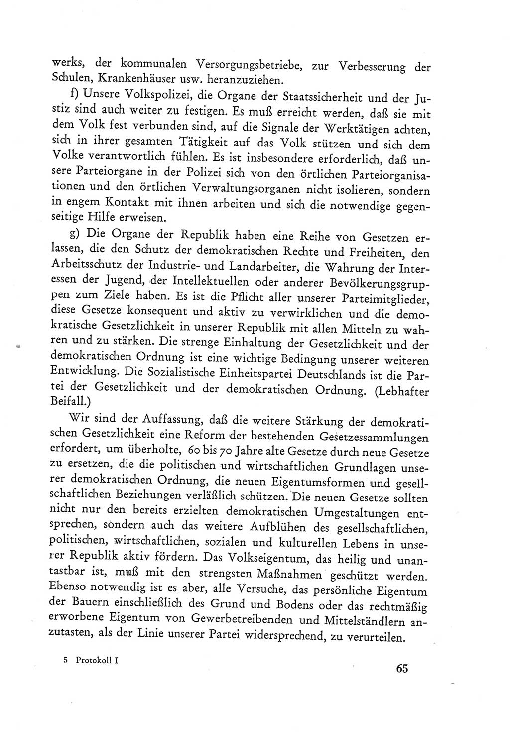 Protokoll der Verhandlungen des Ⅲ. Parteitages der Sozialistischen Einheitspartei Deutschlands (SED) [Deutsche Demokratische Republik (DDR)] 1950, Band 1, Seite 65 (Prot. Verh. Ⅲ. PT SED DDR 1950, Bd. 1, S. 65)