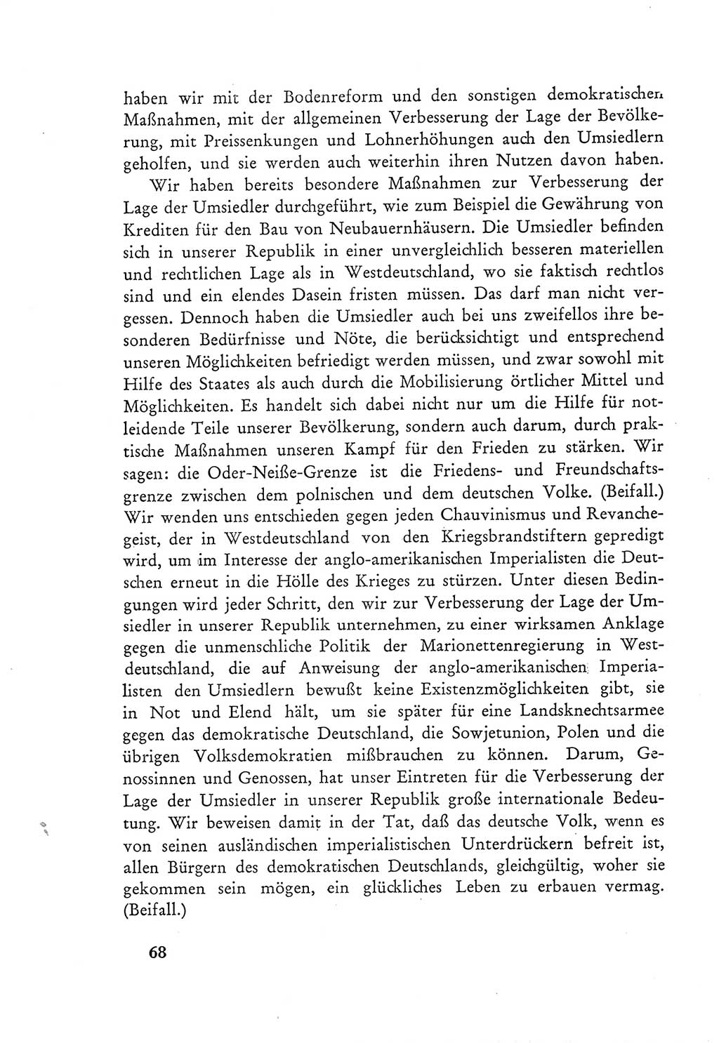 Protokoll der Verhandlungen des Ⅲ. Parteitages der Sozialistischen Einheitspartei Deutschlands (SED) [Deutsche Demokratische Republik (DDR)] 1950, Band 1, Seite 68 (Prot. Verh. Ⅲ. PT SED DDR 1950, Bd. 1, S. 68)