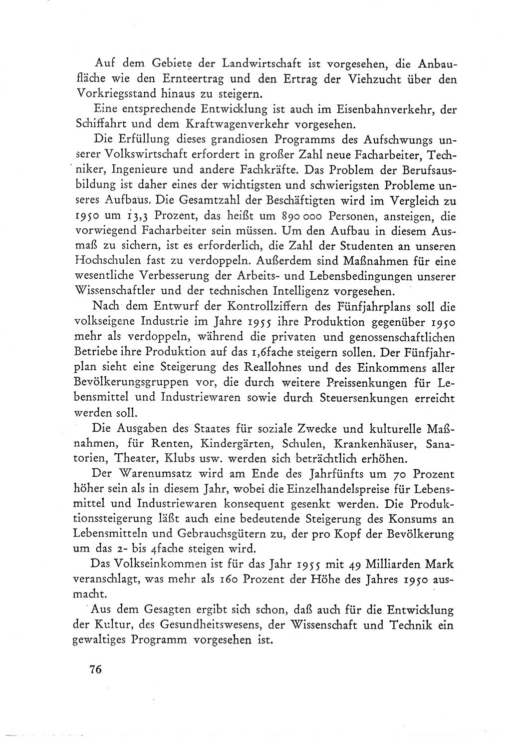 Protokoll der Verhandlungen des Ⅲ. Parteitages der Sozialistischen Einheitspartei Deutschlands (SED) [Deutsche Demokratische Republik (DDR)] 1950, Band 1, Seite 76 (Prot. Verh. Ⅲ. PT SED DDR 1950, Bd. 1, S. 76)