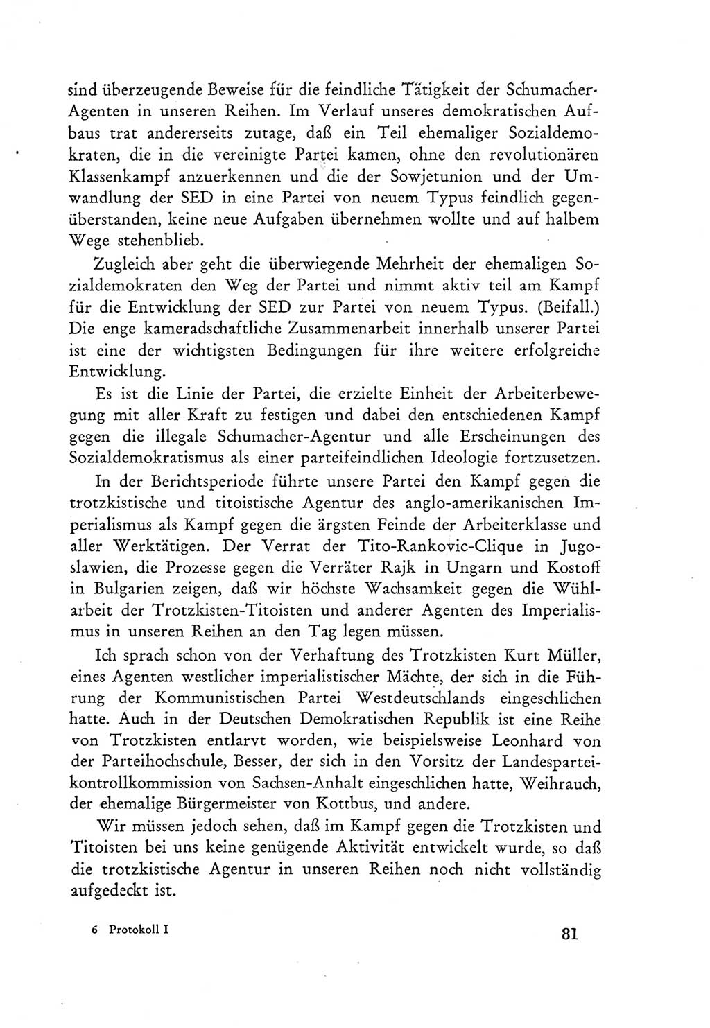 Protokoll der Verhandlungen des Ⅲ. Parteitages der Sozialistischen Einheitspartei Deutschlands (SED) [Deutsche Demokratische Republik (DDR)] 1950, Band 1, Seite 81 (Prot. Verh. Ⅲ. PT SED DDR 1950, Bd. 1, S. 81)