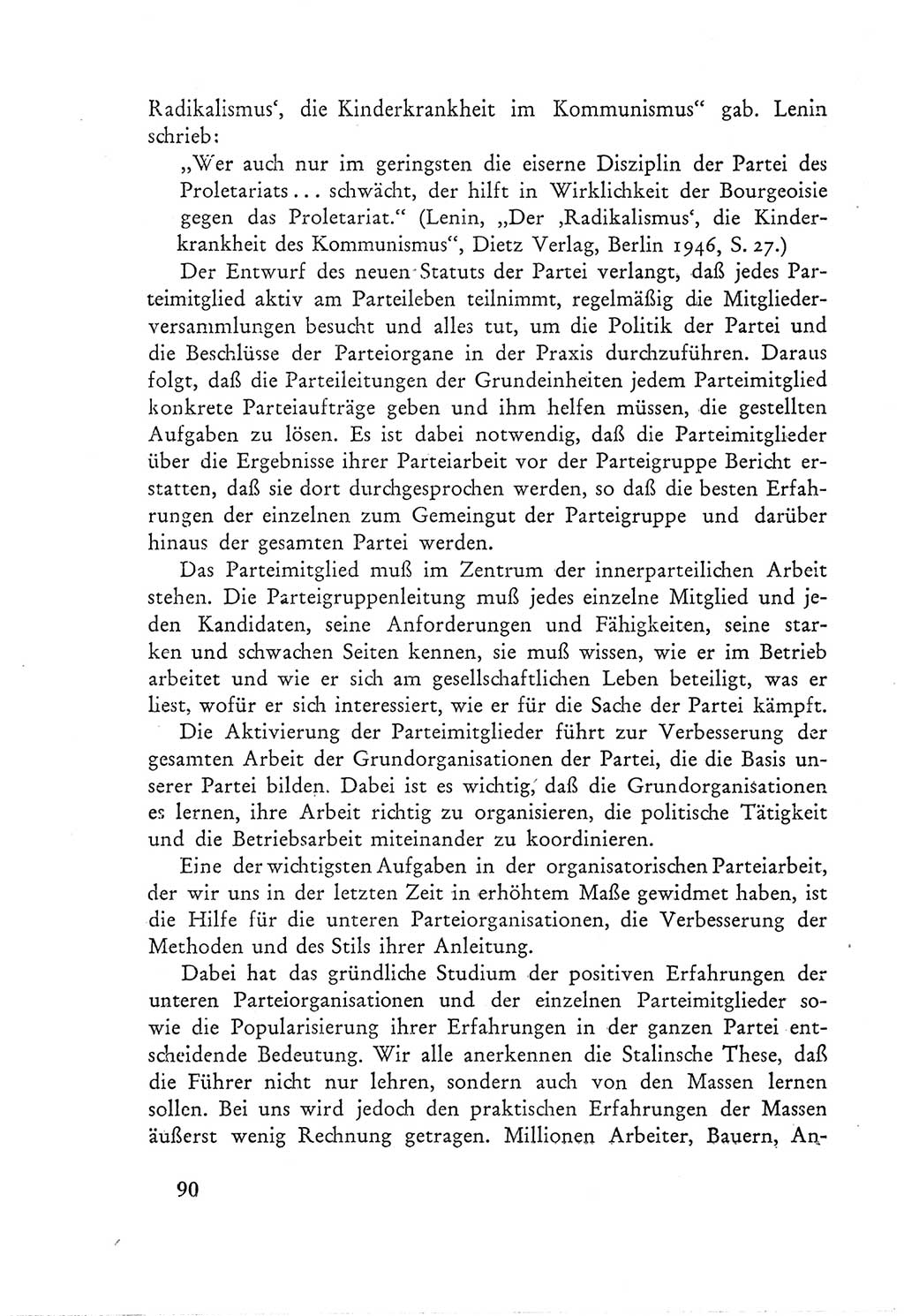 Protokoll der Verhandlungen des Ⅲ. Parteitages der Sozialistischen Einheitspartei Deutschlands (SED) [Deutsche Demokratische Republik (DDR)] 1950, Band 1, Seite 90 (Prot. Verh. Ⅲ. PT SED DDR 1950, Bd. 1, S. 90)