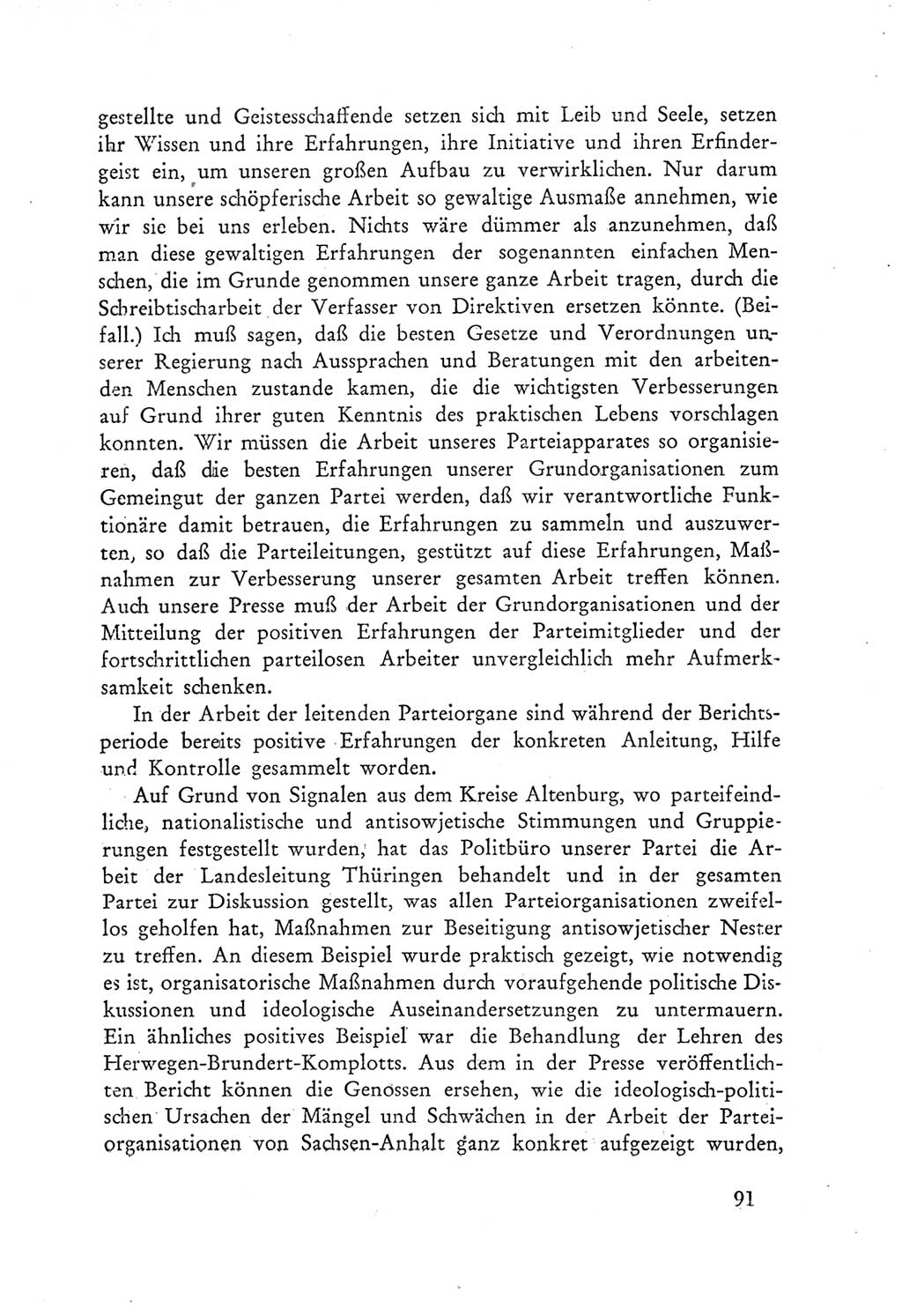Protokoll der Verhandlungen des Ⅲ. Parteitages der Sozialistischen Einheitspartei Deutschlands (SED) [Deutsche Demokratische Republik (DDR)] 1950, Band 1, Seite 91 (Prot. Verh. Ⅲ. PT SED DDR 1950, Bd. 1, S. 91)