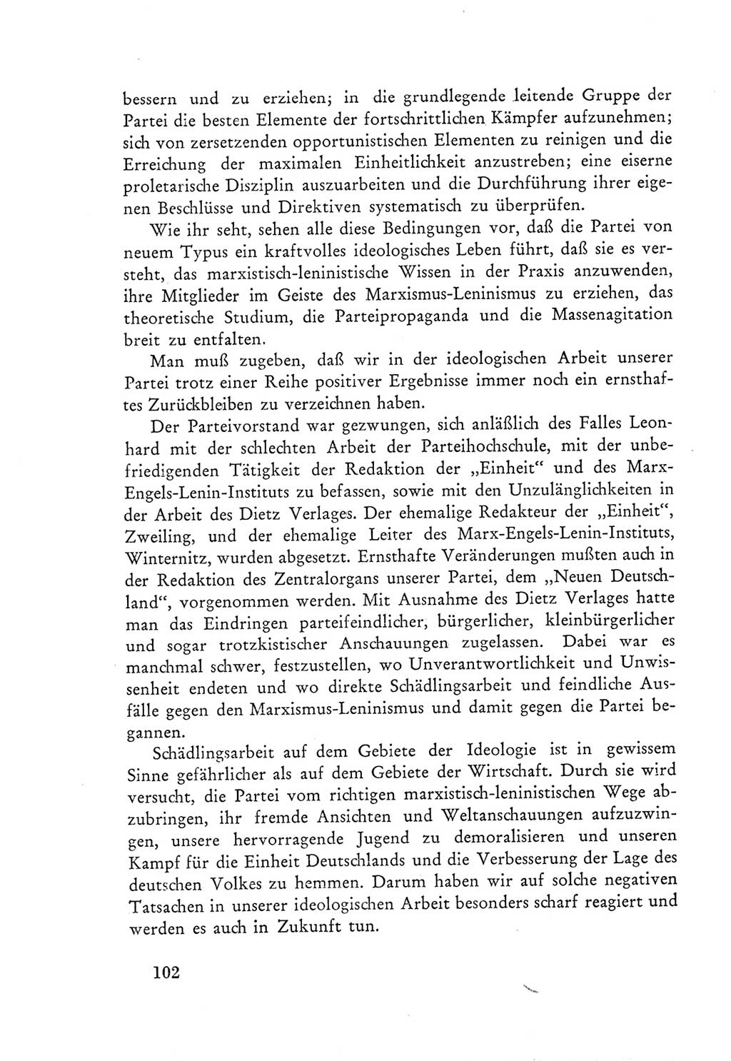 Protokoll der Verhandlungen des Ⅲ. Parteitages der Sozialistischen Einheitspartei Deutschlands (SED) [Deutsche Demokratische Republik (DDR)] 1950, Band 1, Seite 102 (Prot. Verh. Ⅲ. PT SED DDR 1950, Bd. 1, S. 102)