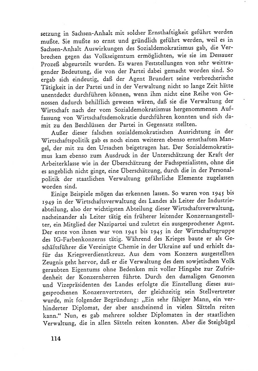 Protokoll der Verhandlungen des Ⅲ. Parteitages der Sozialistischen Einheitspartei Deutschlands (SED) [Deutsche Demokratische Republik (DDR)] 1950, Band 1, Seite 114 (Prot. Verh. Ⅲ. PT SED DDR 1950, Bd. 1, S. 114)