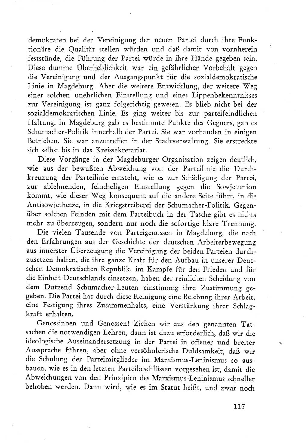 Protokoll der Verhandlungen des Ⅲ. Parteitages der Sozialistischen Einheitspartei Deutschlands (SED) [Deutsche Demokratische Republik (DDR)] 1950, Band 1, Seite 117 (Prot. Verh. Ⅲ. PT SED DDR 1950, Bd. 1, S. 117)