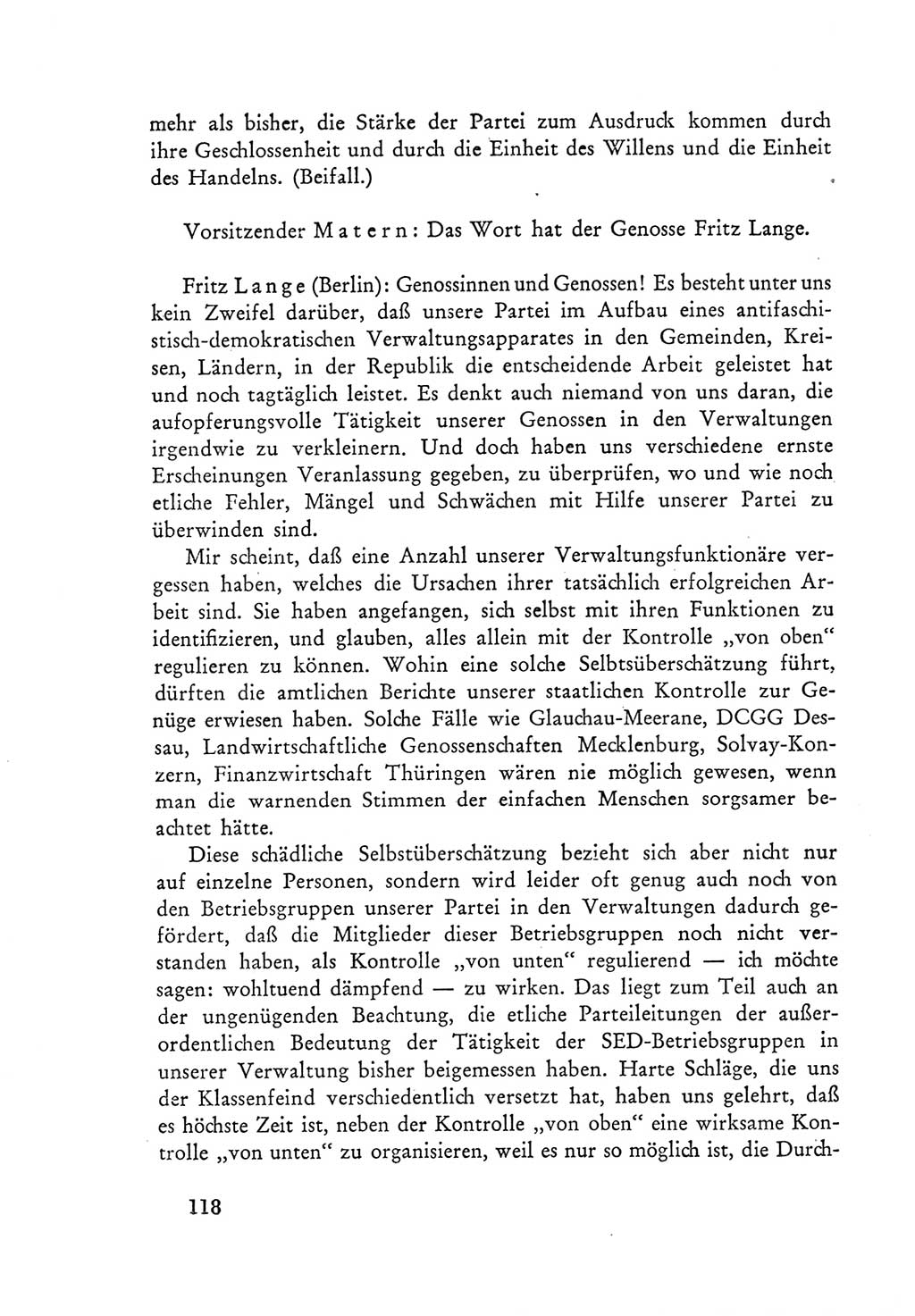 Protokoll der Verhandlungen des Ⅲ. Parteitages der Sozialistischen Einheitspartei Deutschlands (SED) [Deutsche Demokratische Republik (DDR)] 1950, Band 1, Seite 118 (Prot. Verh. Ⅲ. PT SED DDR 1950, Bd. 1, S. 118)