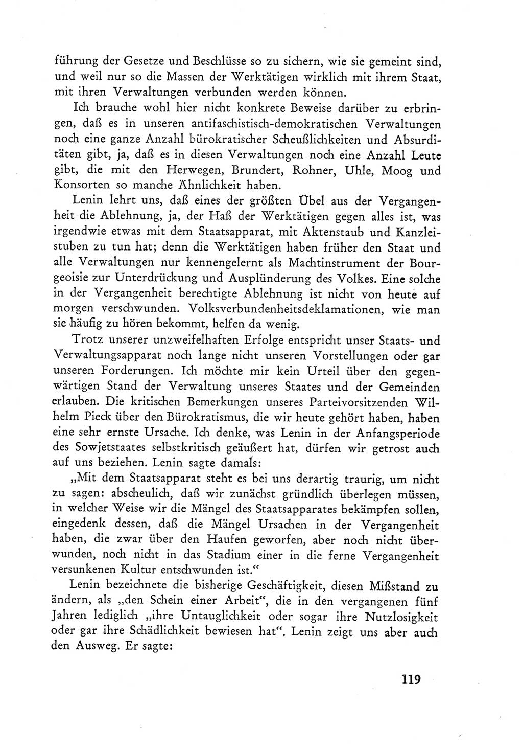 Protokoll der Verhandlungen des Ⅲ. Parteitages der Sozialistischen Einheitspartei Deutschlands (SED) [Deutsche Demokratische Republik (DDR)] 1950, Band 1, Seite 119 (Prot. Verh. Ⅲ. PT SED DDR 1950, Bd. 1, S. 119)