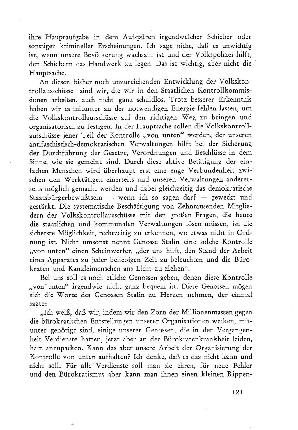 Protokoll der Verhandlungen des Ⅲ. Parteitages der Sozialistischen Einheitspartei Deutschlands (SED) [Deutsche Demokratische Republik (DDR)] 1950, Band 1, Seite 121 (Prot. Verh. Ⅲ. PT SED DDR 1950, Bd. 1, S. 121)