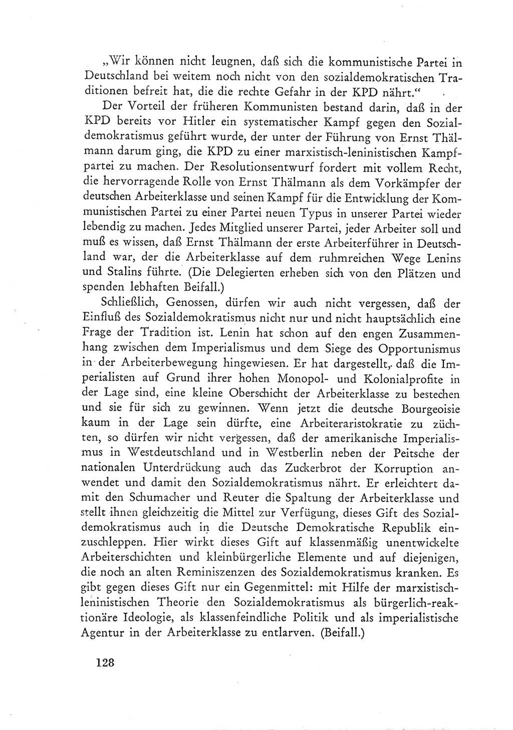 Protokoll der Verhandlungen des Ⅲ. Parteitages der Sozialistischen Einheitspartei Deutschlands (SED) [Deutsche Demokratische Republik (DDR)] 1950, Band 1, Seite 128 (Prot. Verh. Ⅲ. PT SED DDR 1950, Bd. 1, S. 128)