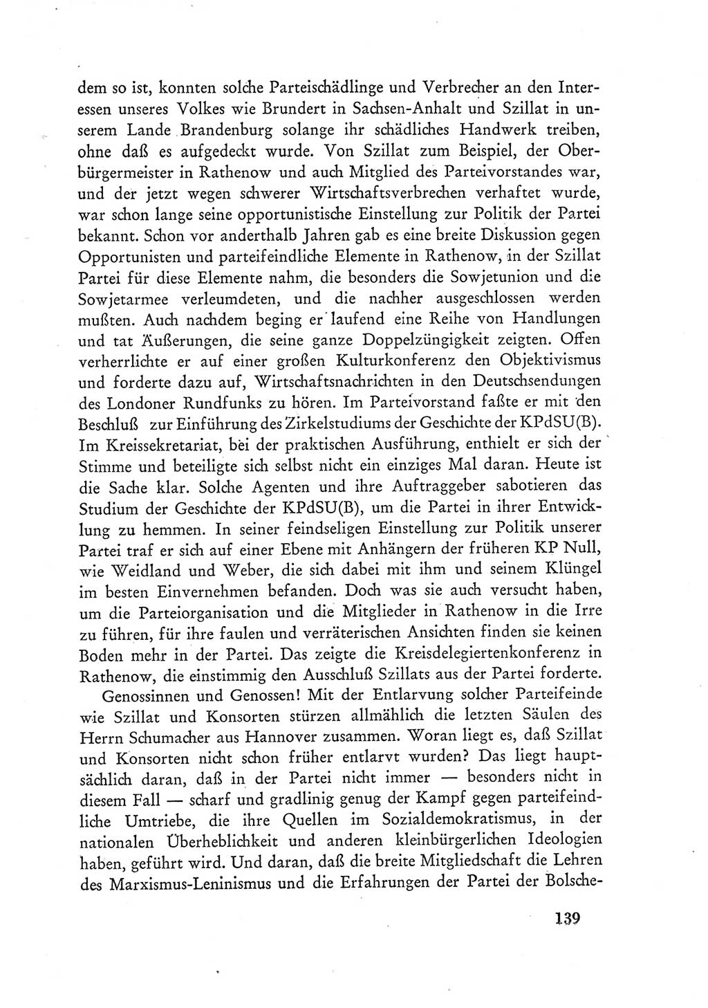 Protokoll der Verhandlungen des Ⅲ. Parteitages der Sozialistischen Einheitspartei Deutschlands (SED) [Deutsche Demokratische Republik (DDR)] 1950, Band 1, Seite 139 (Prot. Verh. Ⅲ. PT SED DDR 1950, Bd. 1, S. 139)