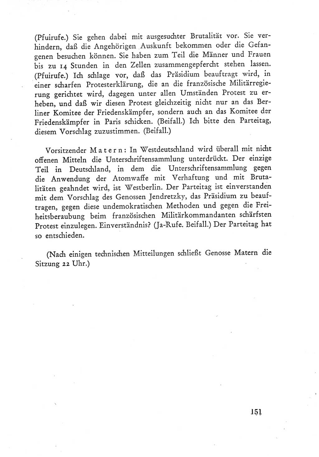 Protokoll der Verhandlungen des Ⅲ. Parteitages der Sozialistischen Einheitspartei Deutschlands (SED) [Deutsche Demokratische Republik (DDR)] 1950, Band 1, Seite 151 (Prot. Verh. Ⅲ. PT SED DDR 1950, Bd. 1, S. 151)