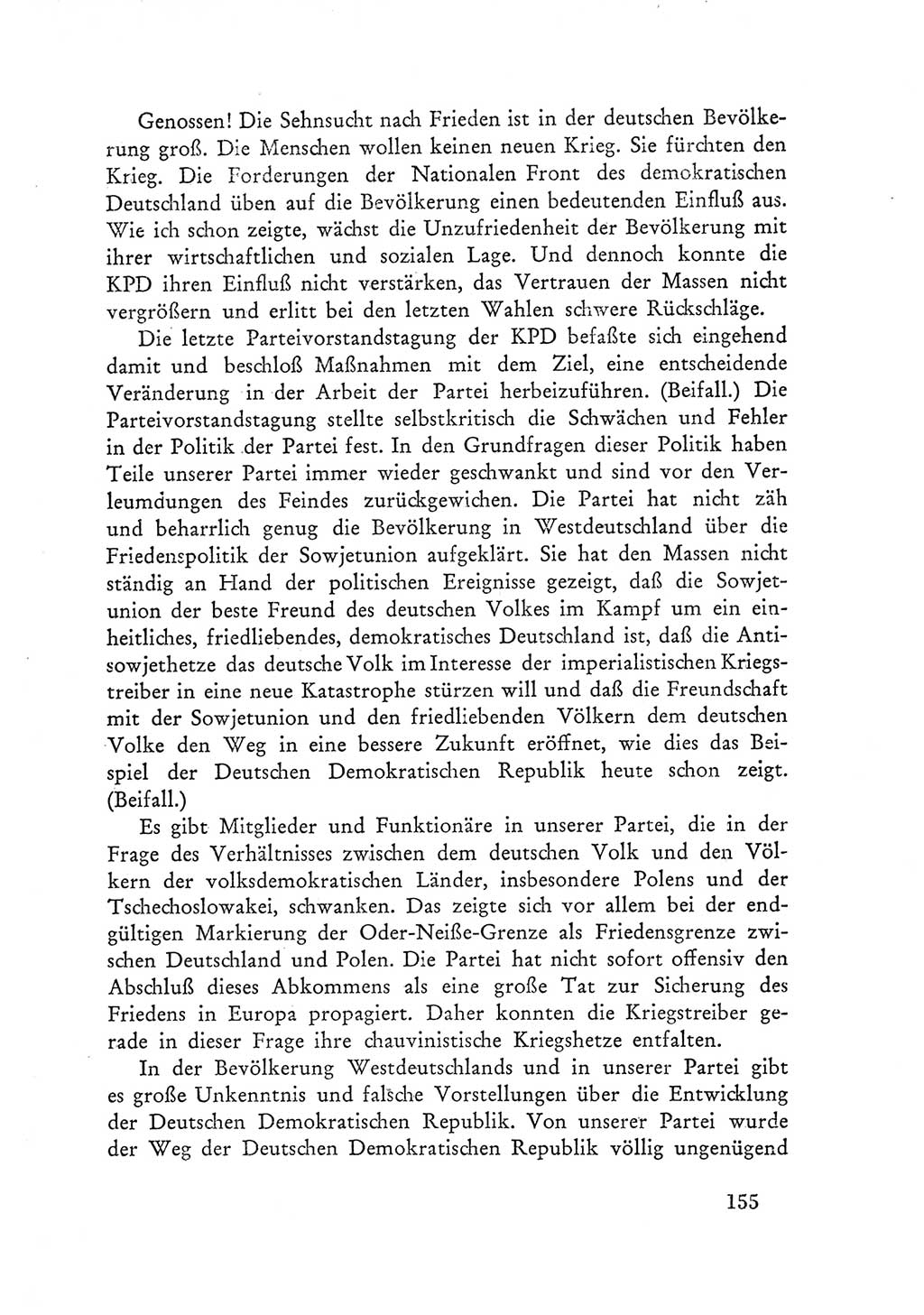 Protokoll der Verhandlungen des Ⅲ. Parteitages der Sozialistischen Einheitspartei Deutschlands (SED) [Deutsche Demokratische Republik (DDR)] 1950, Band 1, Seite 155 (Prot. Verh. Ⅲ. PT SED DDR 1950, Bd. 1, S. 155)