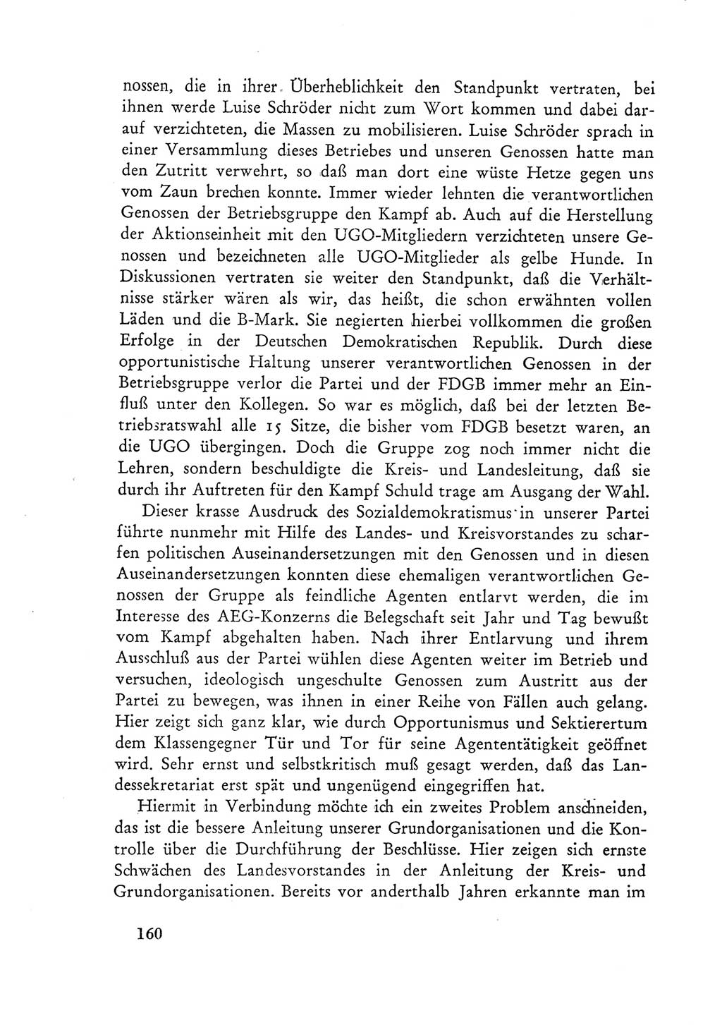 Protokoll der Verhandlungen des Ⅲ. Parteitages der Sozialistischen Einheitspartei Deutschlands (SED) [Deutsche Demokratische Republik (DDR)] 1950, Band 1, Seite 160 (Prot. Verh. Ⅲ. PT SED DDR 1950, Bd. 1, S. 160)