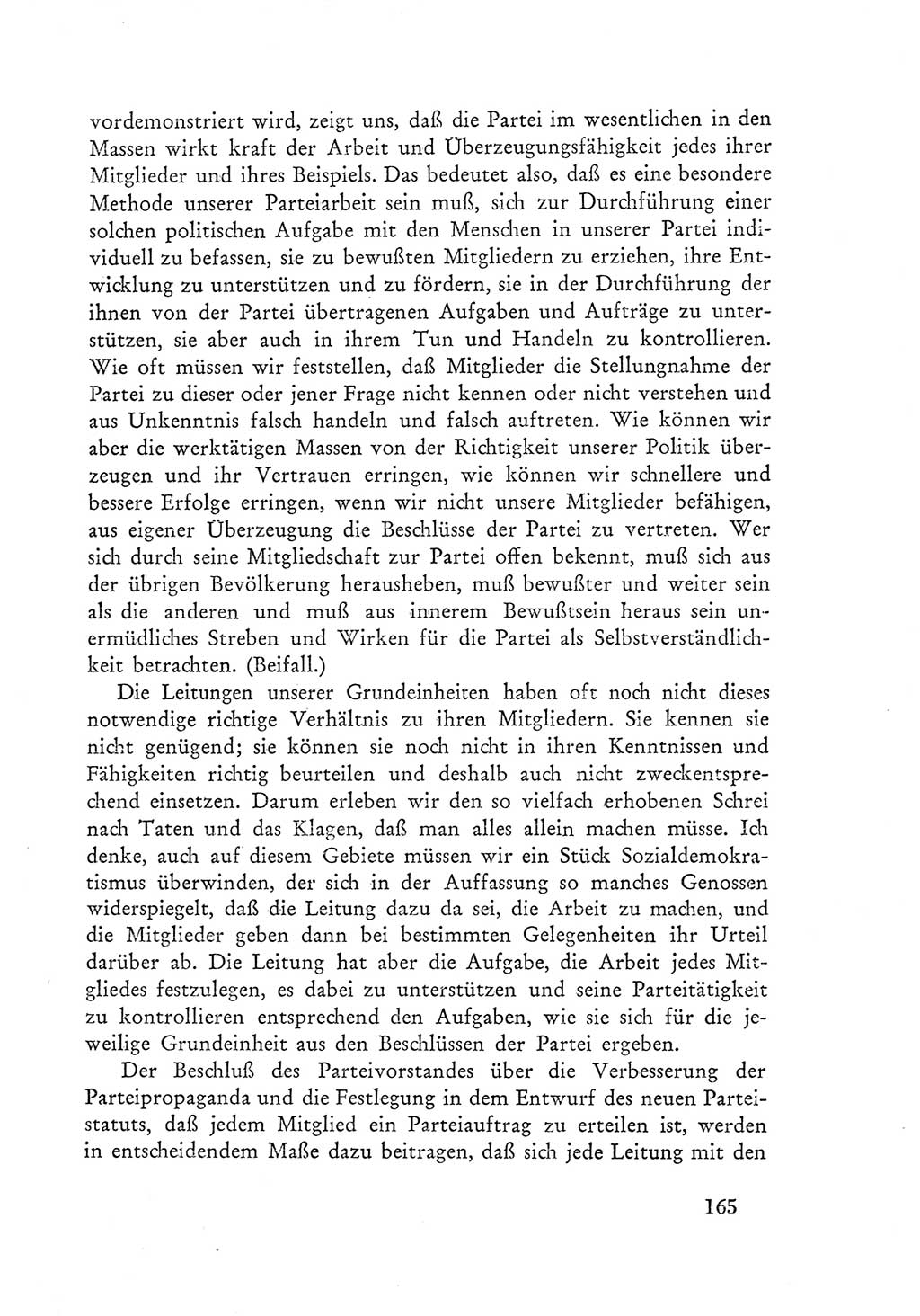 Protokoll der Verhandlungen des Ⅲ. Parteitages der Sozialistischen Einheitspartei Deutschlands (SED) [Deutsche Demokratische Republik (DDR)] 1950, Band 1, Seite 165 (Prot. Verh. Ⅲ. PT SED DDR 1950, Bd. 1, S. 165)