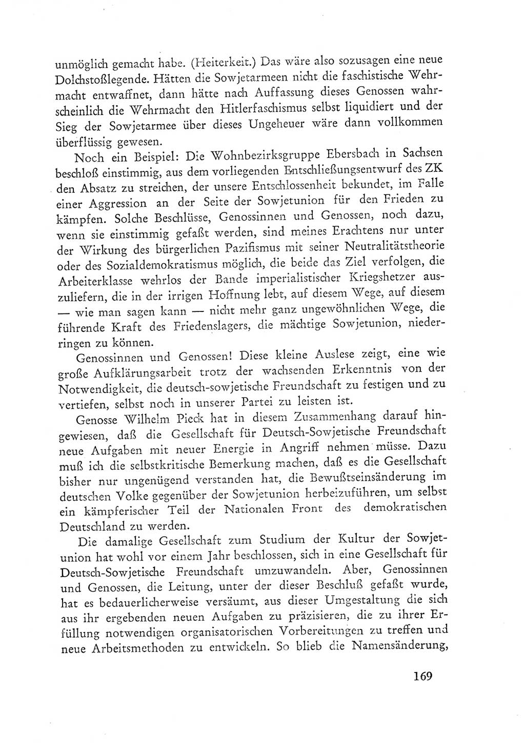 Protokoll der Verhandlungen des Ⅲ. Parteitages der Sozialistischen Einheitspartei Deutschlands (SED) [Deutsche Demokratische Republik (DDR)] 1950, Band 1, Seite 169 (Prot. Verh. Ⅲ. PT SED DDR 1950, Bd. 1, S. 169)