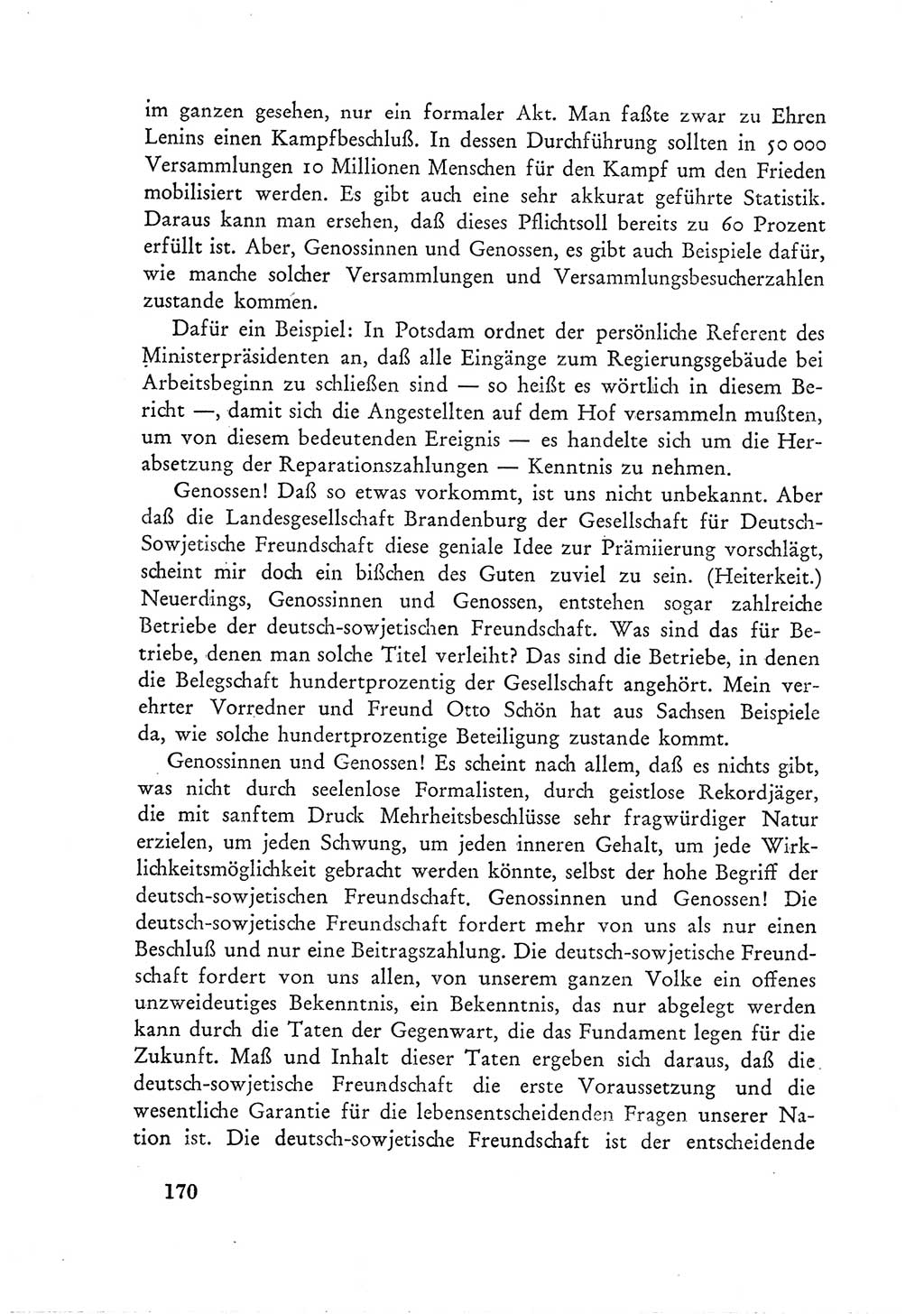 Protokoll der Verhandlungen des Ⅲ. Parteitages der Sozialistischen Einheitspartei Deutschlands (SED) [Deutsche Demokratische Republik (DDR)] 1950, Band 1, Seite 170 (Prot. Verh. Ⅲ. PT SED DDR 1950, Bd. 1, S. 170)