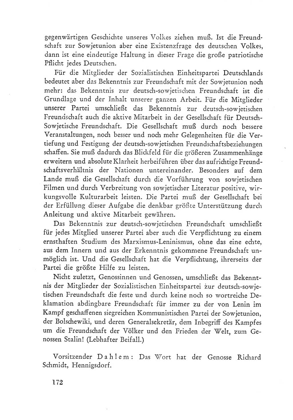Protokoll der Verhandlungen des Ⅲ. Parteitages der Sozialistischen Einheitspartei Deutschlands (SED) [Deutsche Demokratische Republik (DDR)] 1950, Band 1, Seite 172 (Prot. Verh. Ⅲ. PT SED DDR 1950, Bd. 1, S. 172)