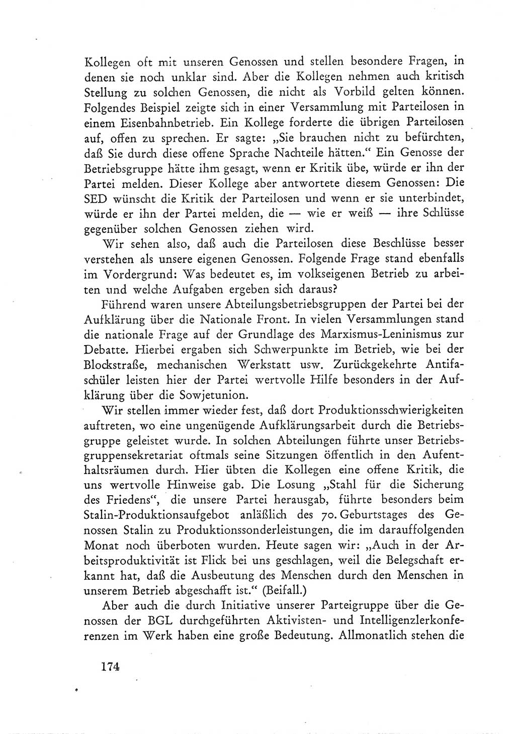 Protokoll der Verhandlungen des Ⅲ. Parteitages der Sozialistischen Einheitspartei Deutschlands (SED) [Deutsche Demokratische Republik (DDR)] 1950, Band 1, Seite 174 (Prot. Verh. Ⅲ. PT SED DDR 1950, Bd. 1, S. 174)