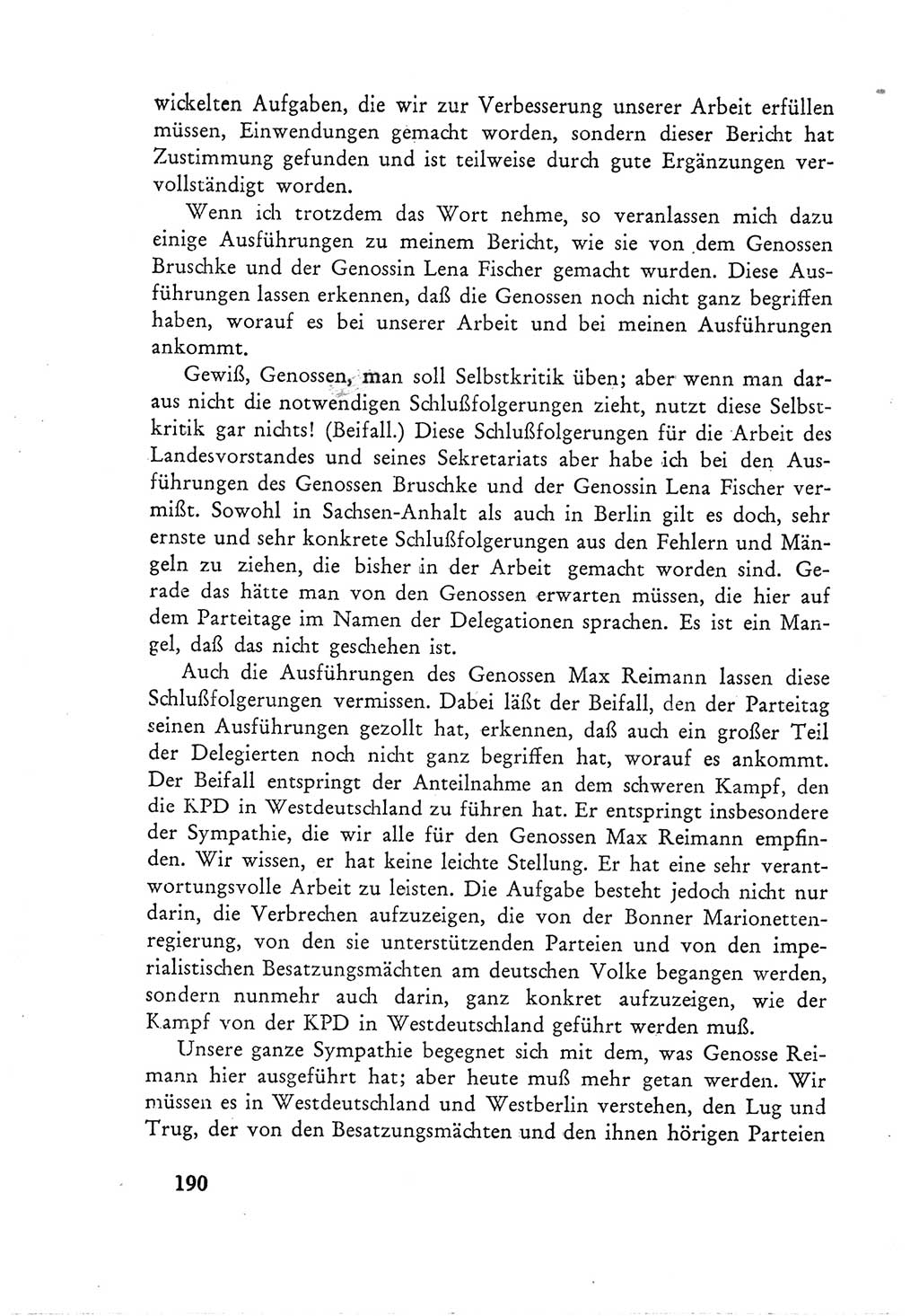 Protokoll der Verhandlungen des Ⅲ. Parteitages der Sozialistischen Einheitspartei Deutschlands (SED) [Deutsche Demokratische Republik (DDR)] 1950, Band 1, Seite 190 (Prot. Verh. Ⅲ. PT SED DDR 1950, Bd. 1, S. 190)